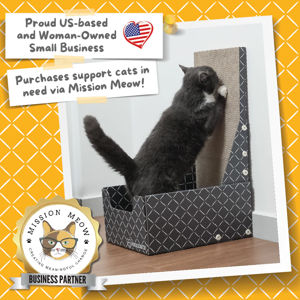 26" L Shaped Cat Scratcher Box and Cat Bed with Double-Sided Cardboard Cat Scratch Pad - Image 5