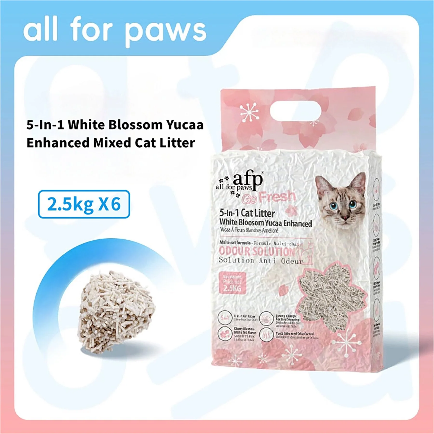 5-In-1 Cat Litter White Blosoom Scent, Yucca Enhanced - Image 9