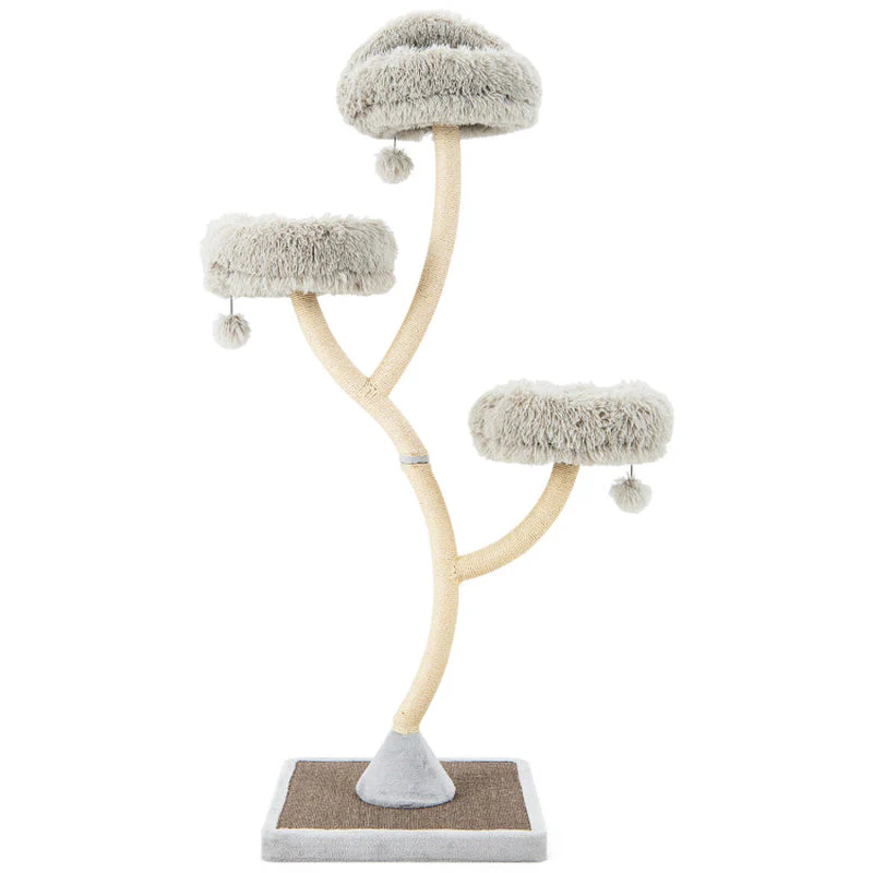 70" Tall Metal Cat Tree Tower with 3 Plush Perches & Sisal Scratching Posts - Image 4