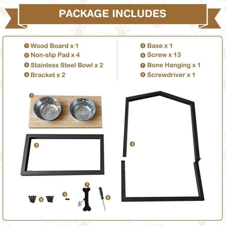 Adjustable Elevated Dog Feeder with 5 Height Settings - Premium Raised Pet Feeding Station with 2 Large Stainless Steel Bowls - Image 9
