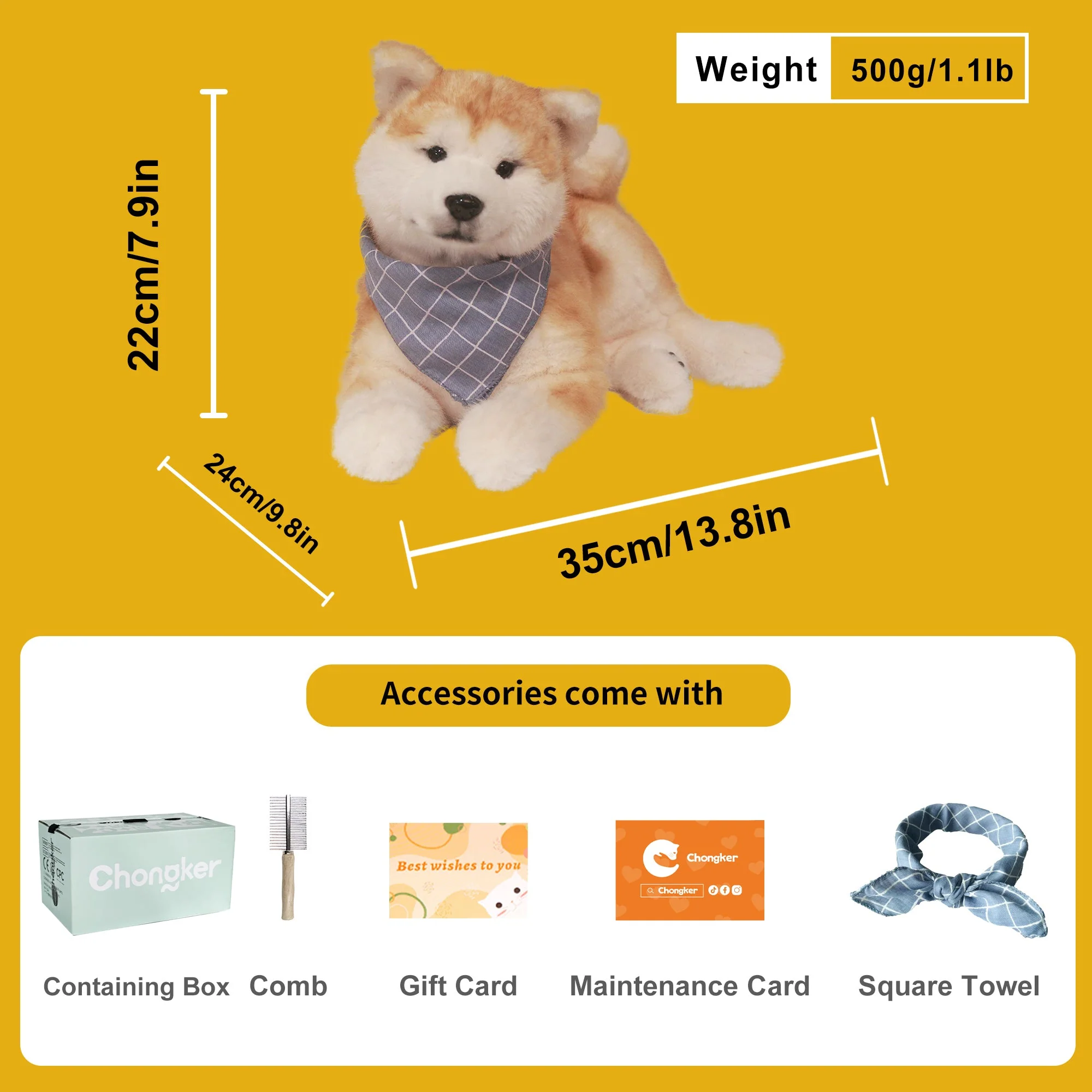 Akita Dog Plush – Cuddly Gift for Dog Lovers - Image 3