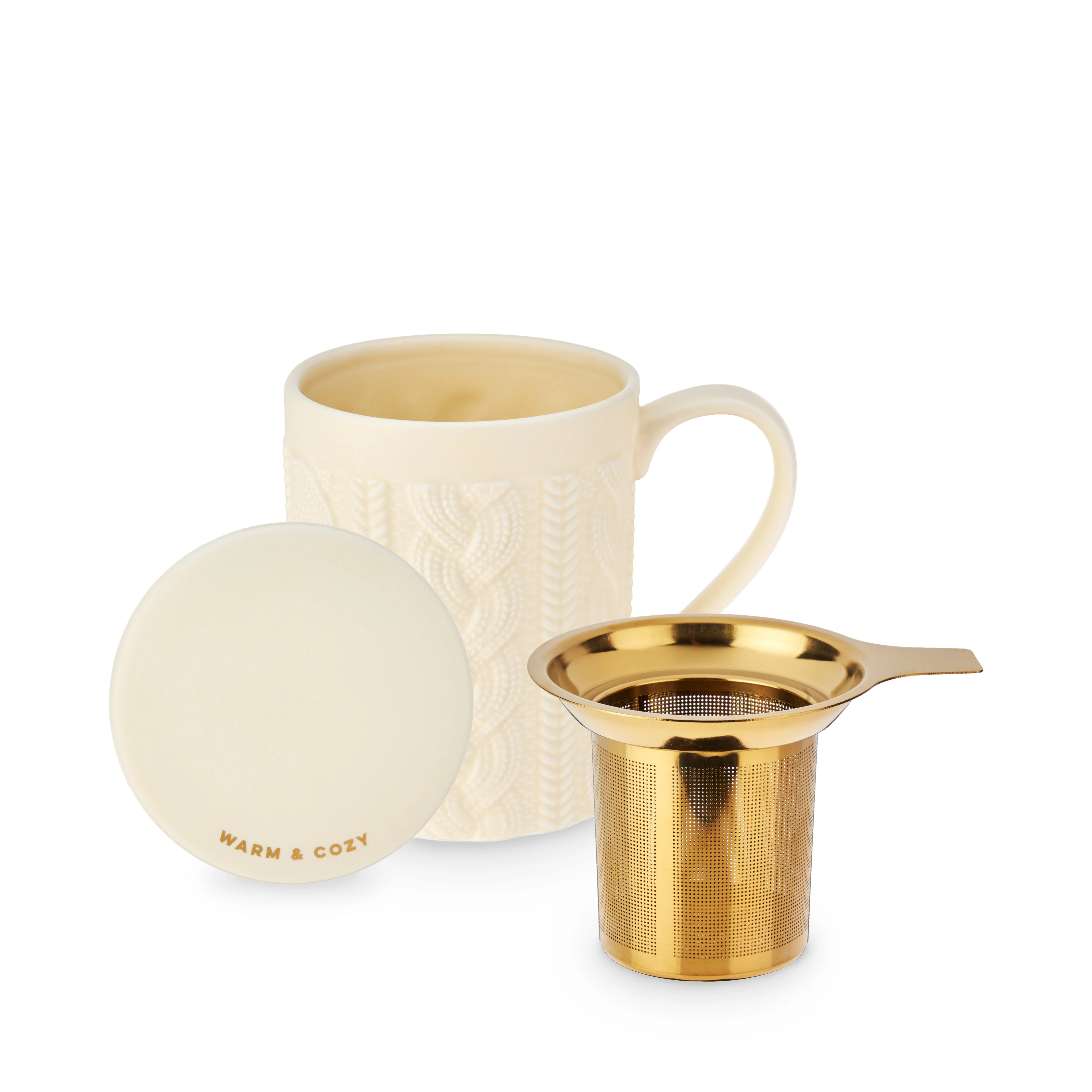 Annette Knit Ceramic Tea Mug & Infuser - Image 3