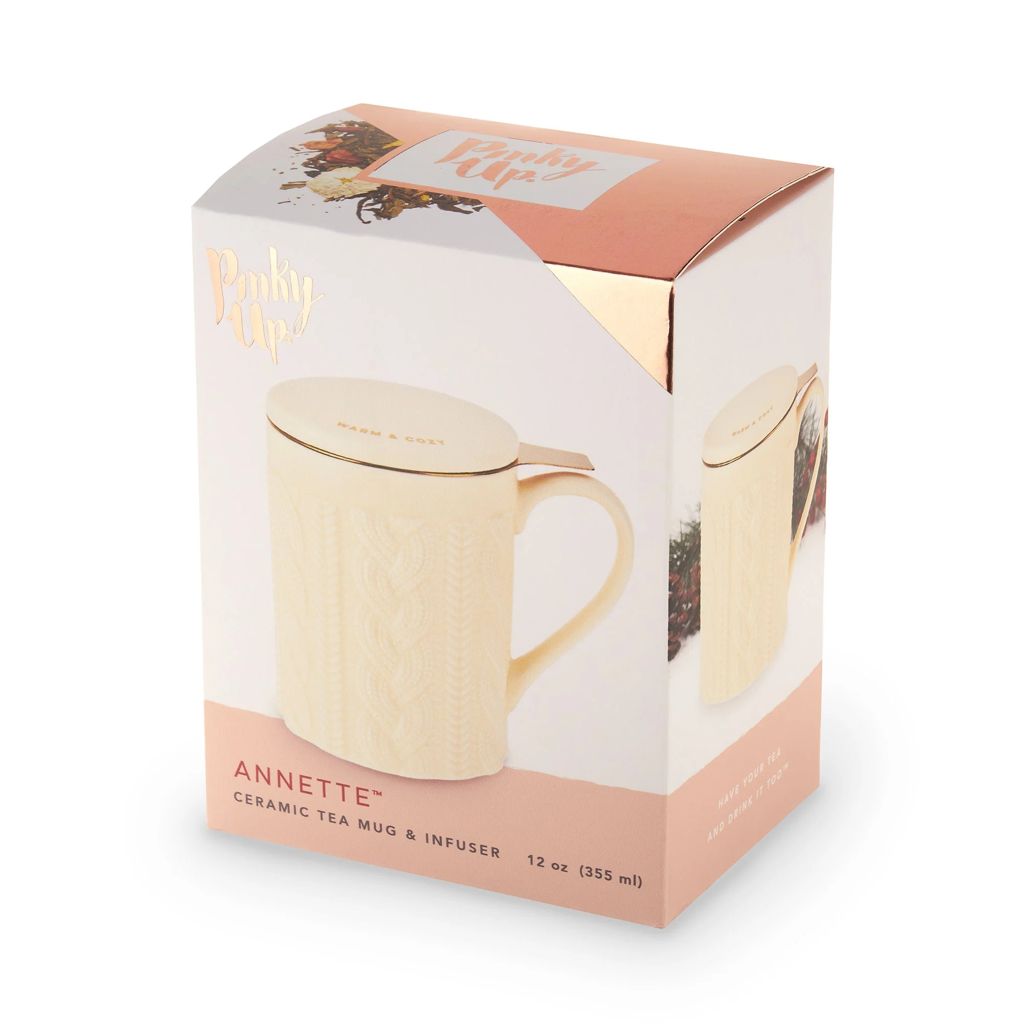 Annette Knit Ceramic Tea Mug & Infuser - Image 7