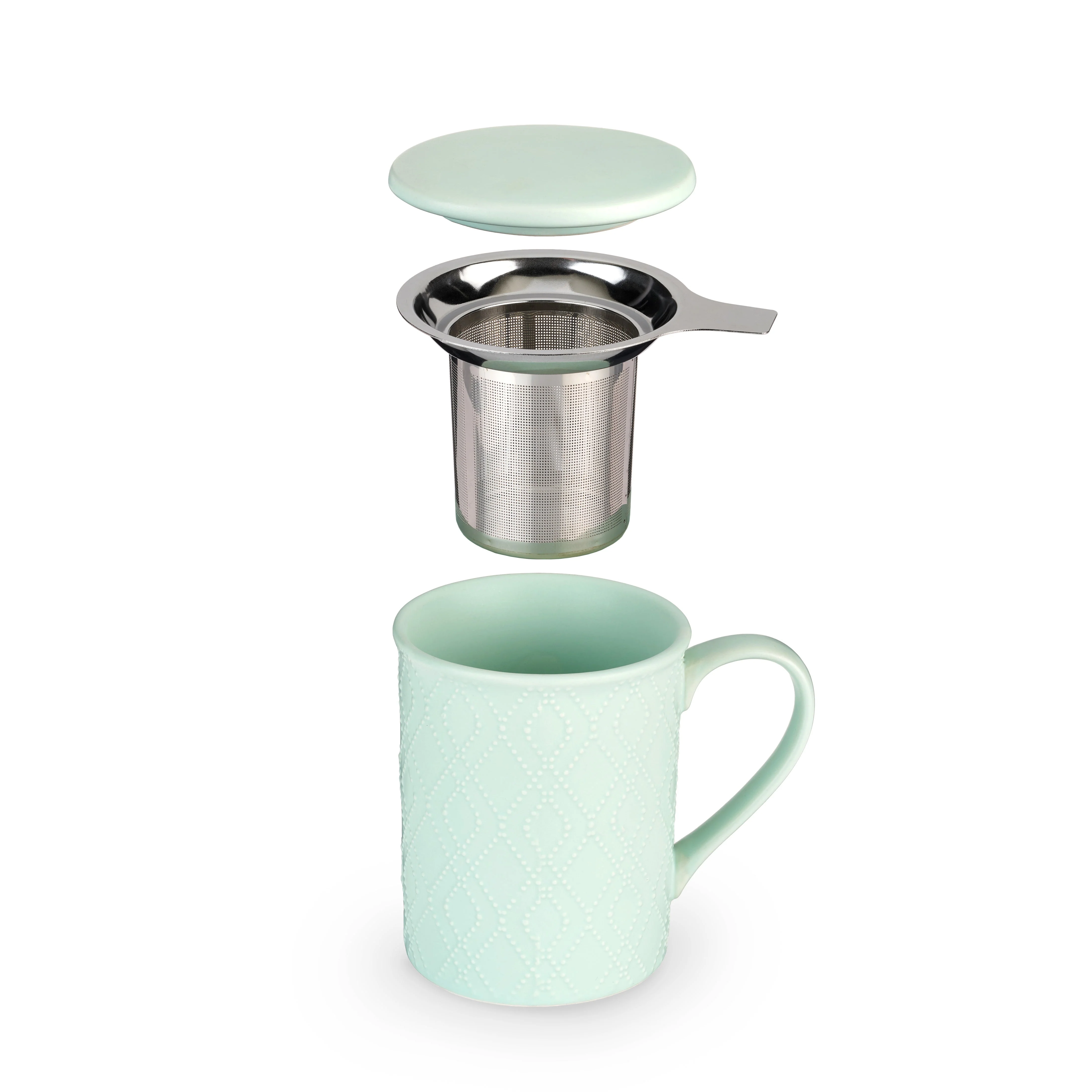 Annette: Souk Mint Ceramic Tea Mug & Infuser - Image 3