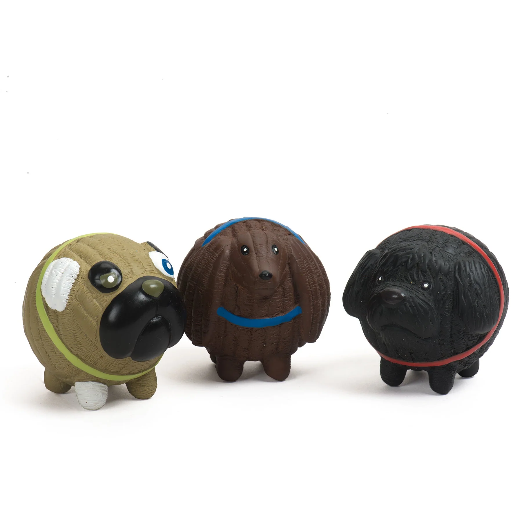 Assorted Ruff-Tex® HuggleMutt™ Latex Balls Dog Toys, 3 Pack, Small