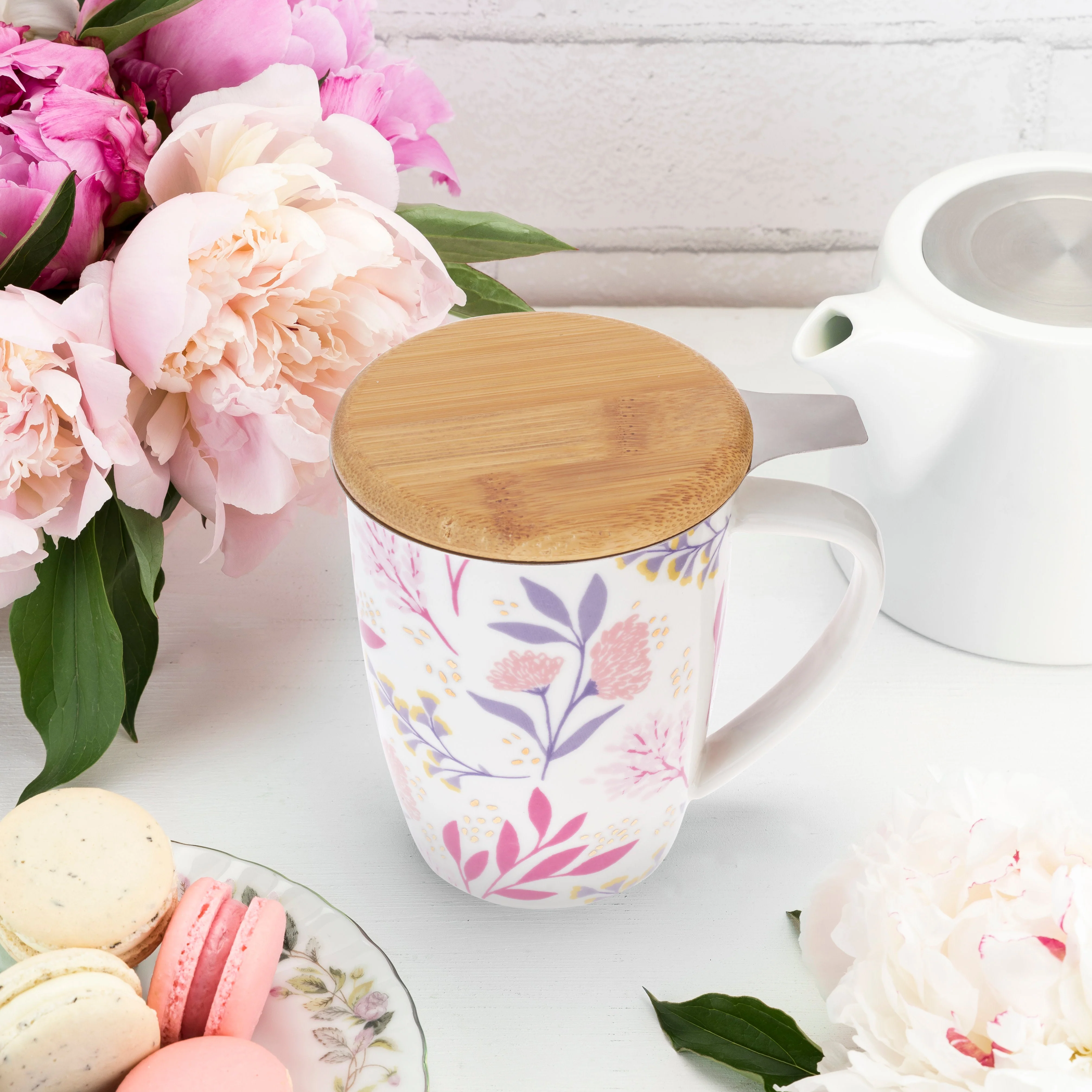 Bailey: Botanical Bliss Ceramic Tea Mug & Infuser - Image 2