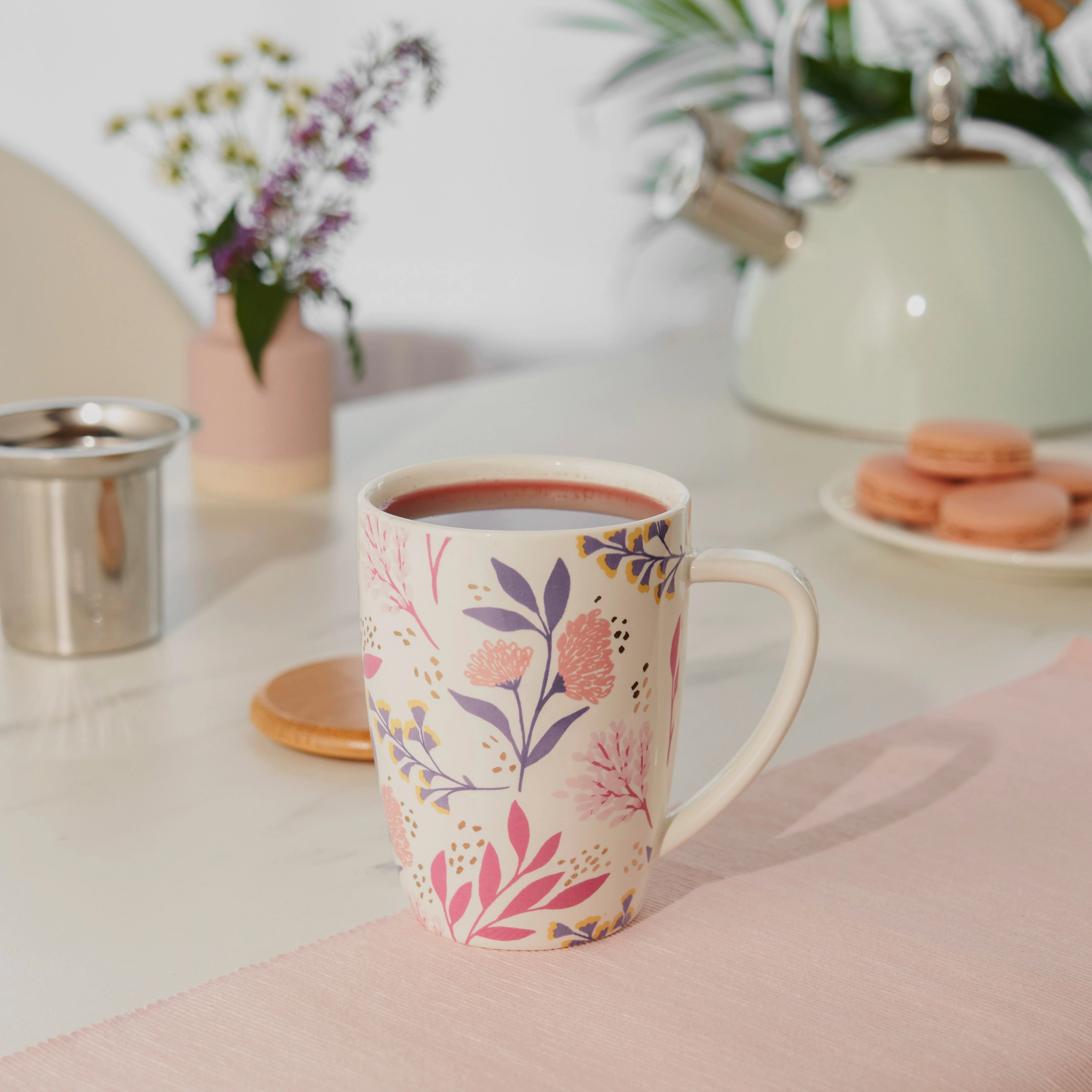 Bailey: Botanical Bliss Ceramic Tea Mug & Infuser - Image 3