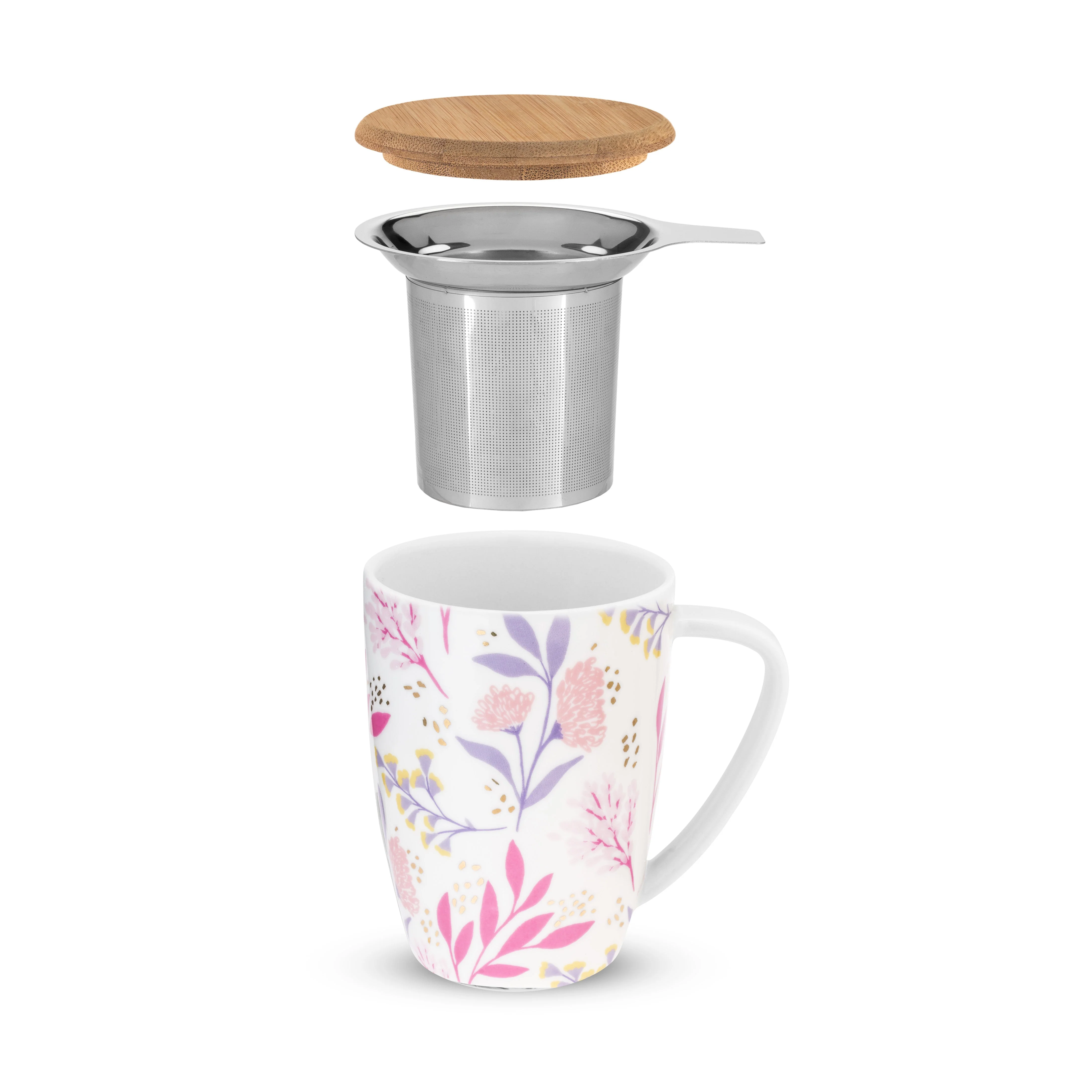 Bailey: Botanical Bliss Ceramic Tea Mug & Infuser - Image 4