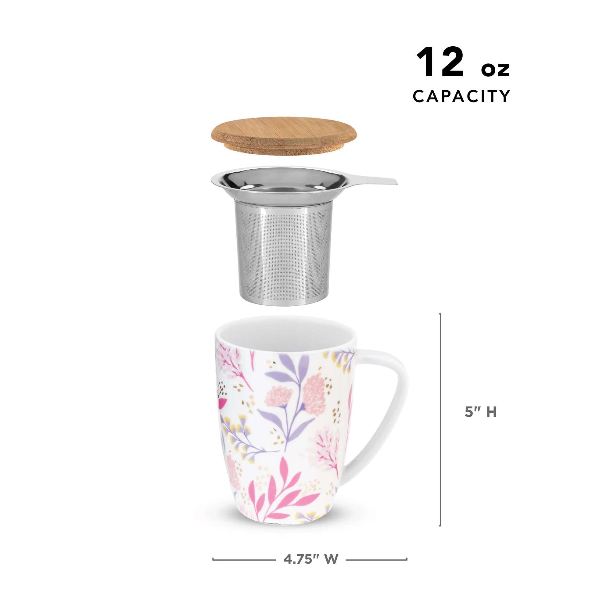Bailey: Botanical Bliss Ceramic Tea Mug & Infuser - Image 6