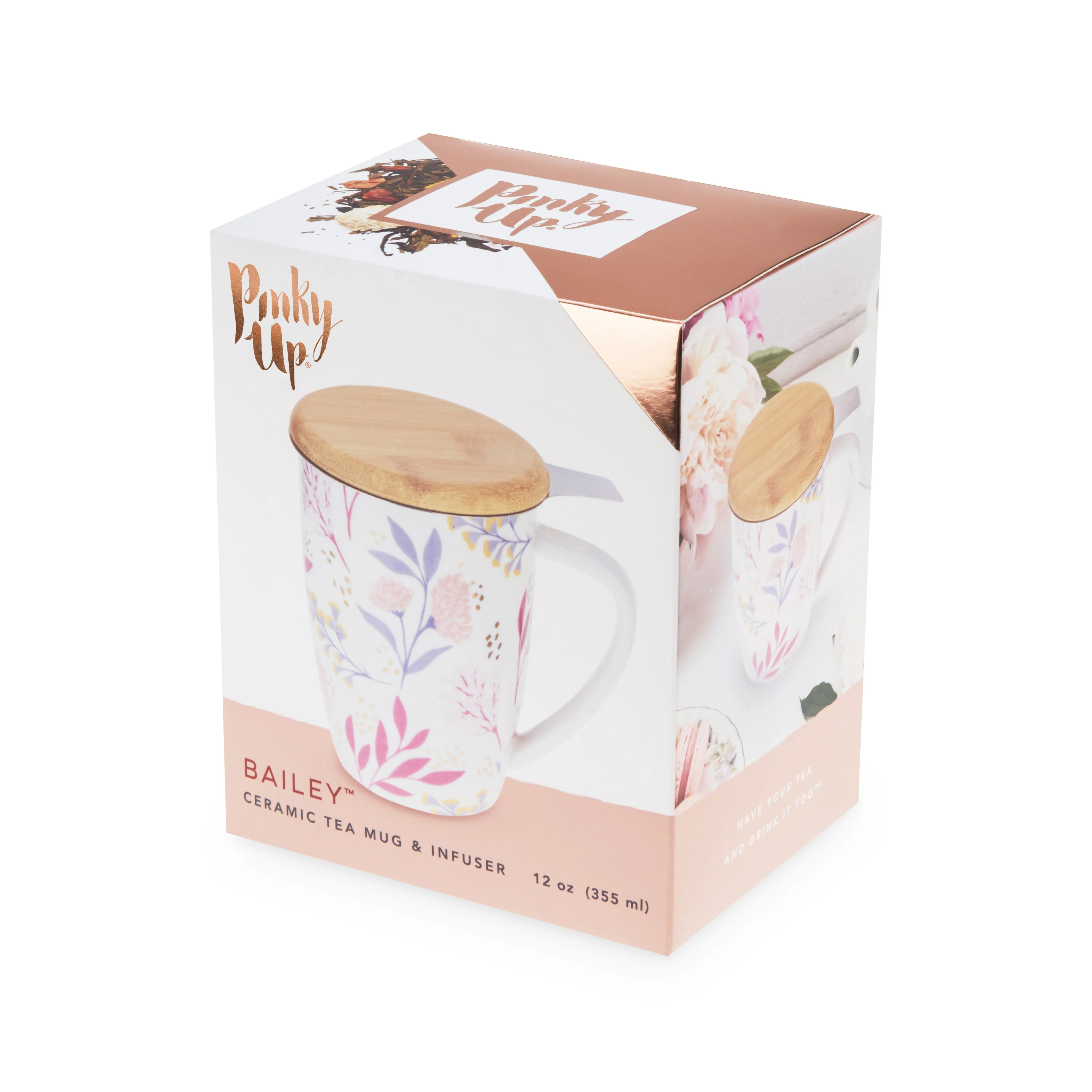 Bailey: Botanical Bliss Ceramic Tea Mug & Infuser - Image 7