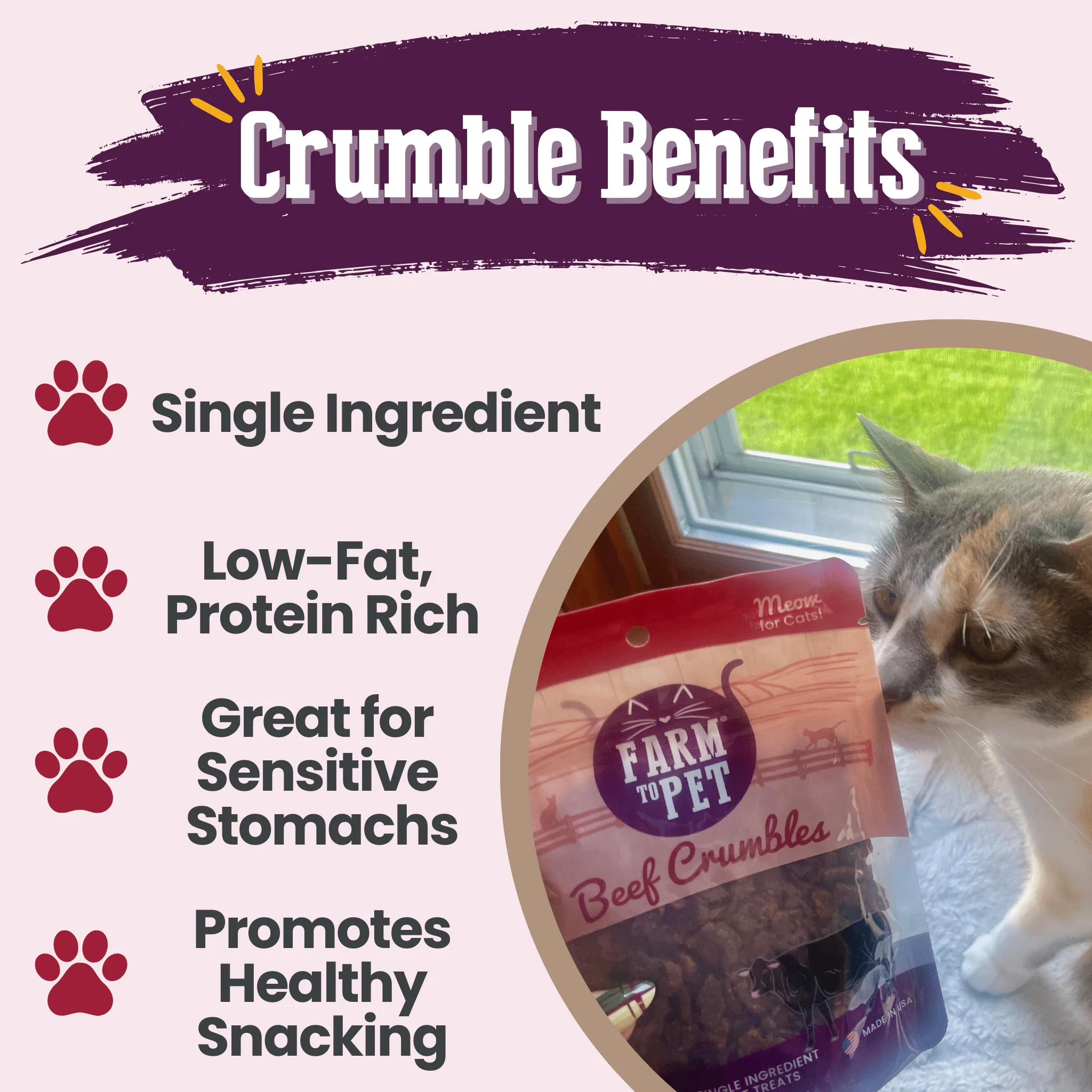 Beef Crumbles Cat Treats | High Protein Treats for Cats - Image 5