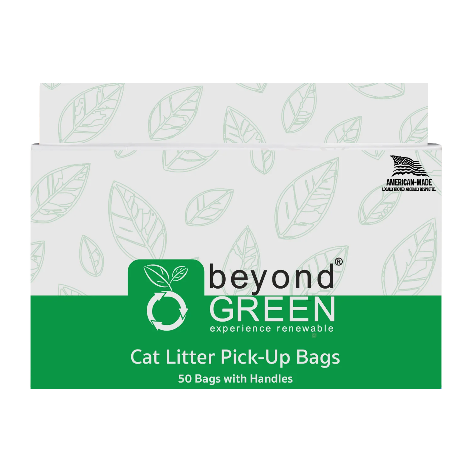 beyondGREEN Cat Litter Bags with Handles – Made in USA, Leak-Resistant & Easy-Tie