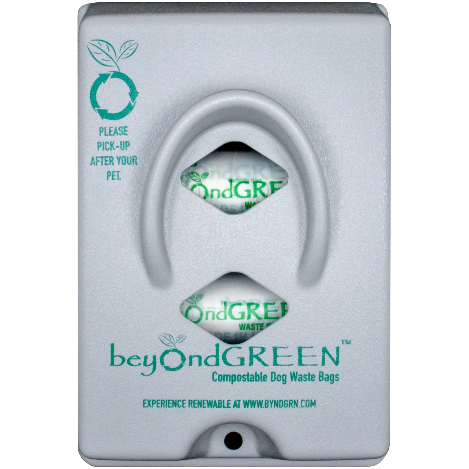 beyondGREEN Dog Waste Bag Dispenser – Wall & Pole Mount – Standard Roll Compatible, Front-Load