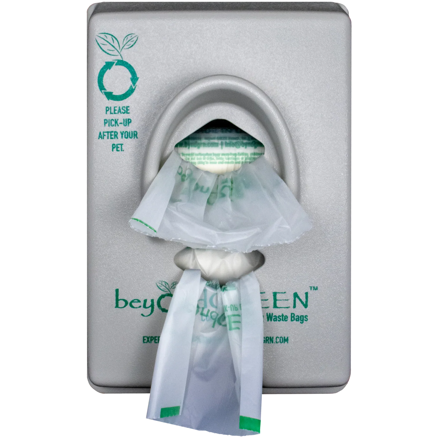 beyondGREEN Dog Waste Bag Dispenser – Wall & Pole Mount – Standard Roll Compatible, Front-Load - Image 2