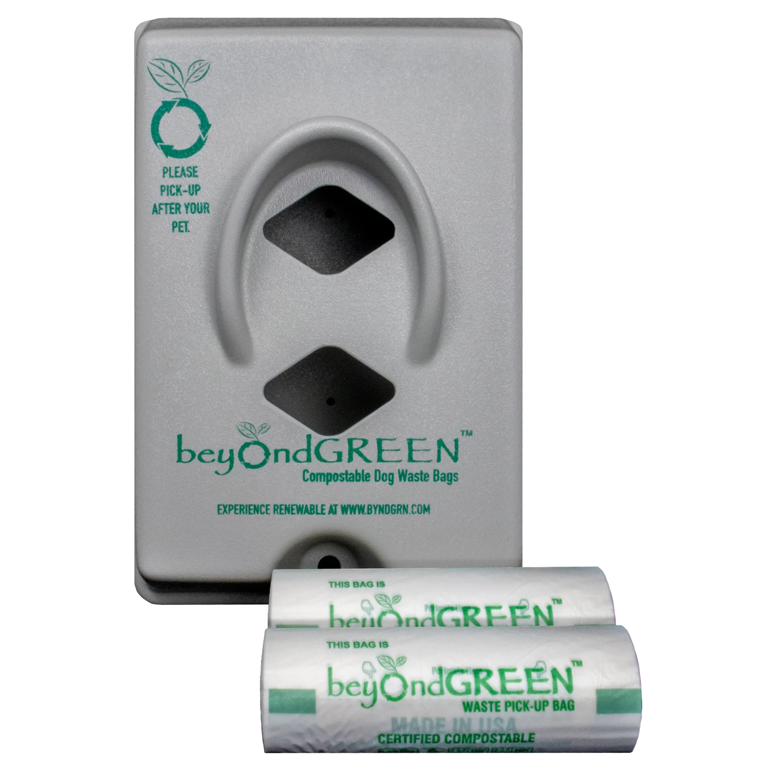 beyondGREEN Dog Waste Bag Dispenser – Wall & Pole Mount – Standard Roll Compatible, Front-Load - Image 3