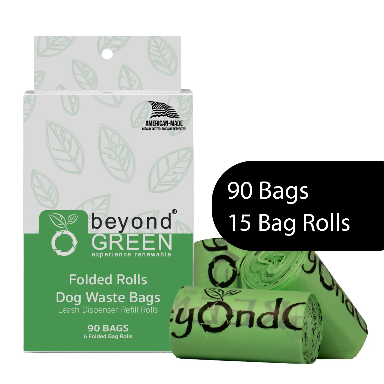 beyondGREEN Dog Waste Bags – Folded Rolls – Made in USA, Leak-Resistant, Extra-Strong - Image 2