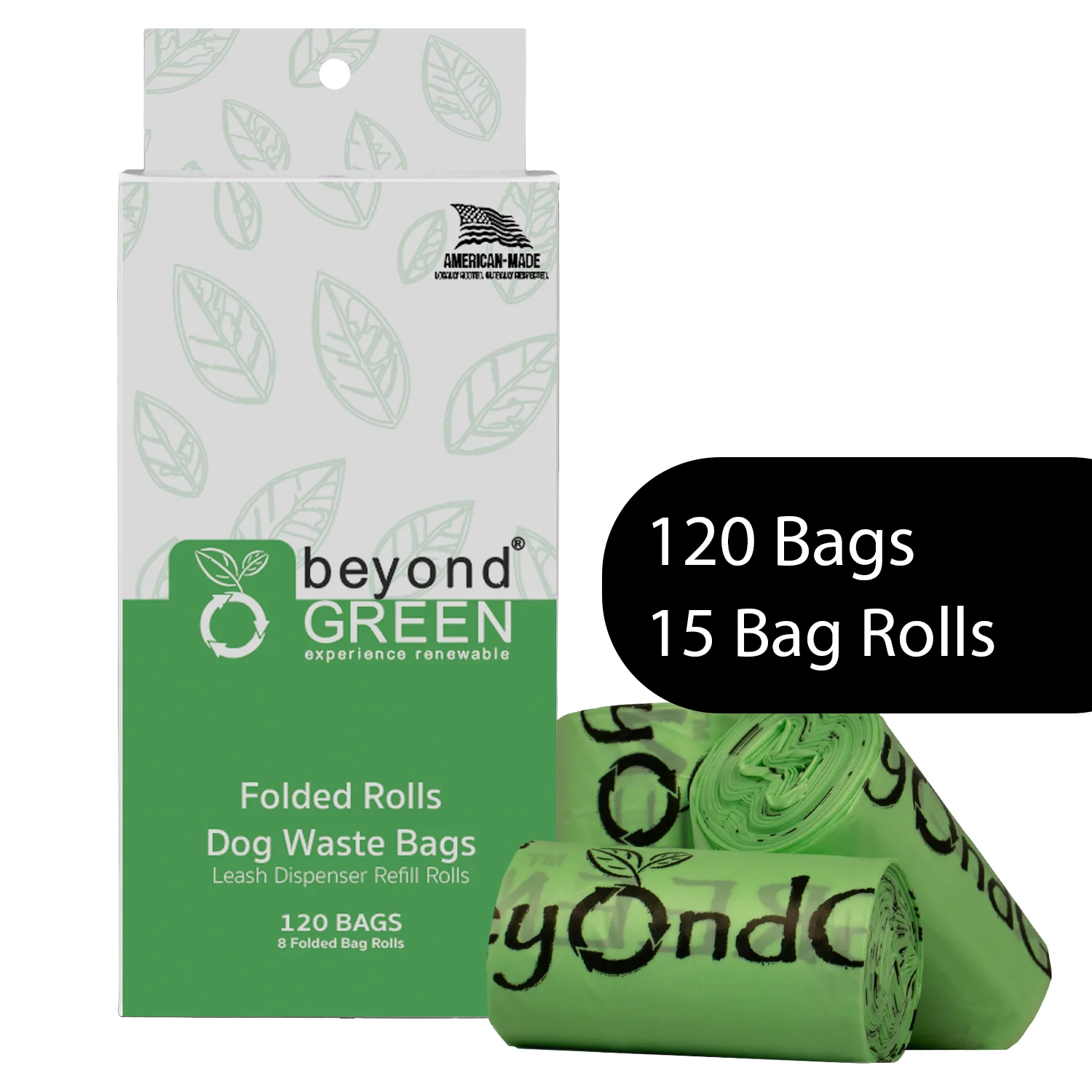 beyondGREEN Dog Waste Bags – Folded Rolls – Made in USA, Leak-Resistant, Extra-Strong - Image 3