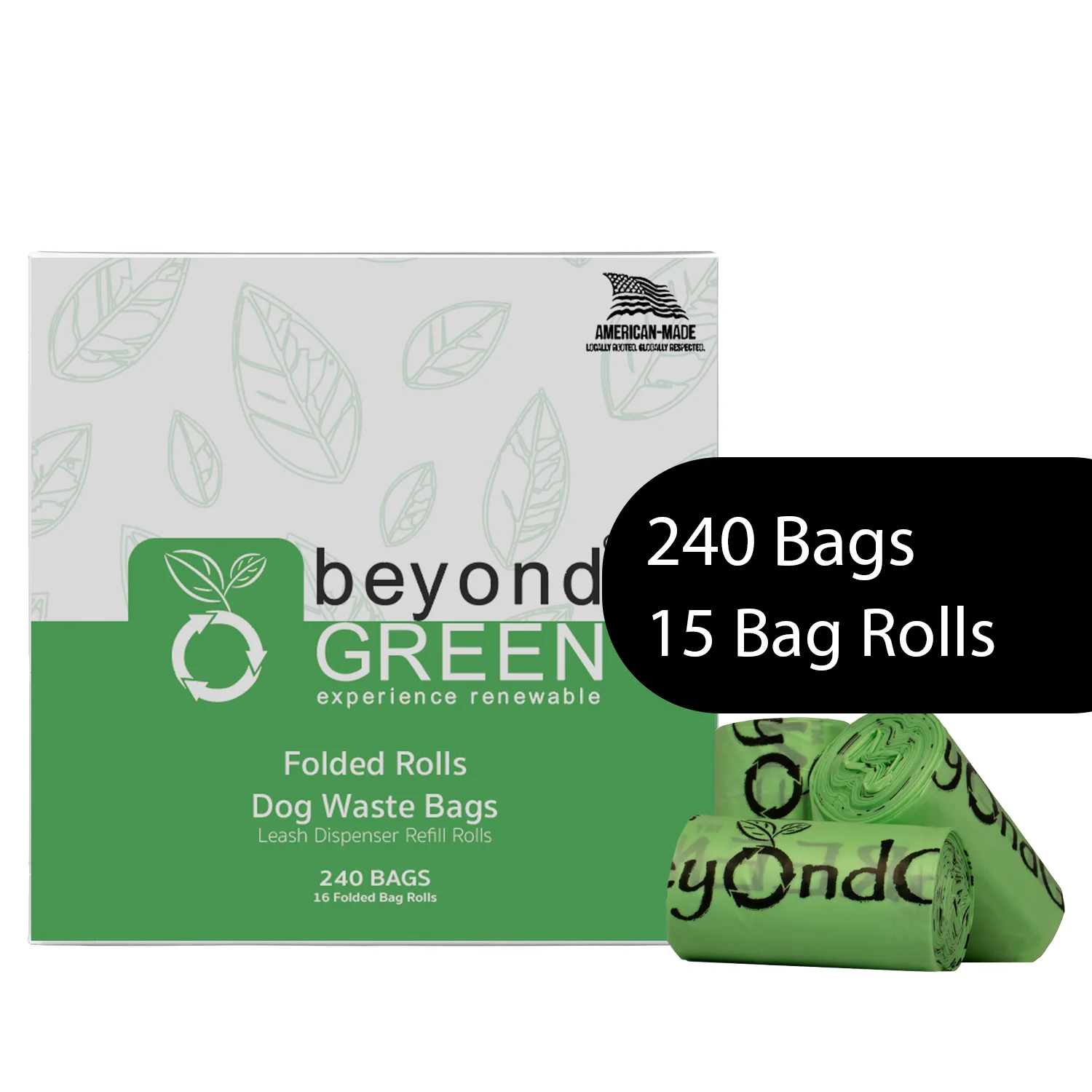 beyondGREEN Dog Waste Bags – Folded Rolls – Made in USA, Leak-Resistant, Extra-Strong - Image 4