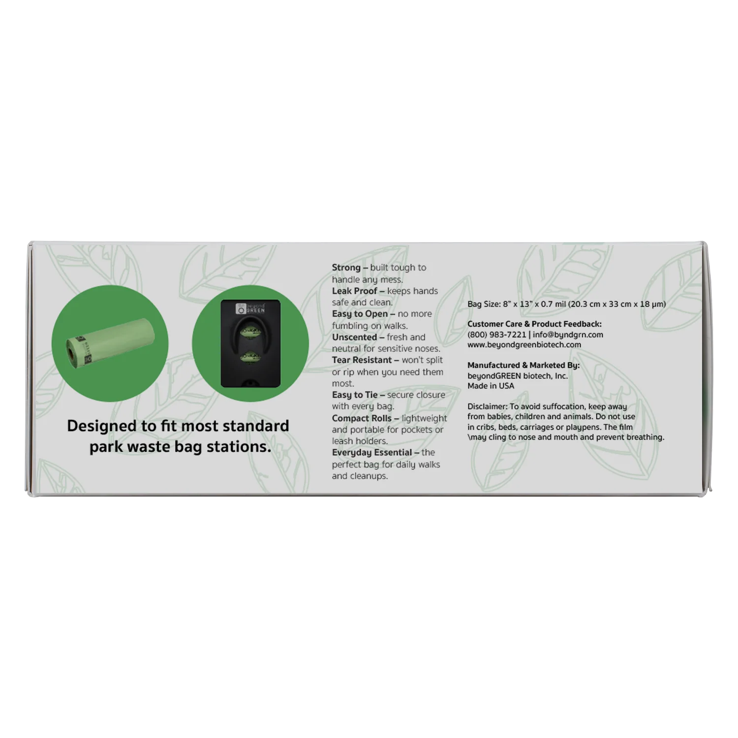 beyondGREEN Dog Waste Bags – Grab & Go Bulk Pack – 200 Bags on Roll with Core - Made in USA, Leak-Resistant, Folded Rolls - Image 2