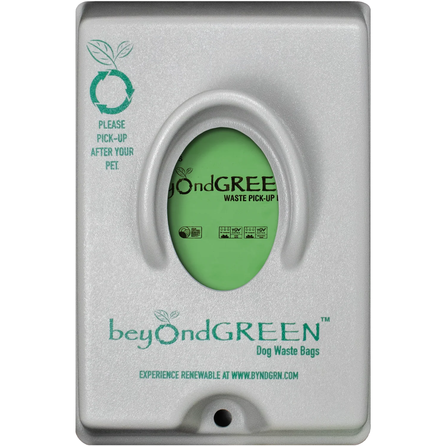 beyondGREEN Single-Pull Dog Waste Bag Dispenser – Wall/Pole Mount – Compatible with Single-Pull Header Packs – Heavy-Duty Construction