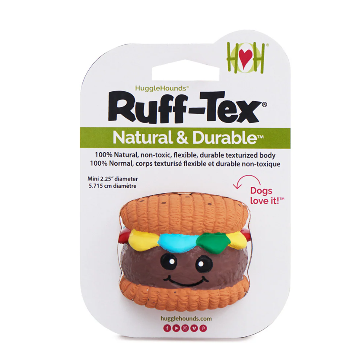 Big Buns Foodies Hamburger Ruff-Tex® Latex Ball Dog Toy - Image 2