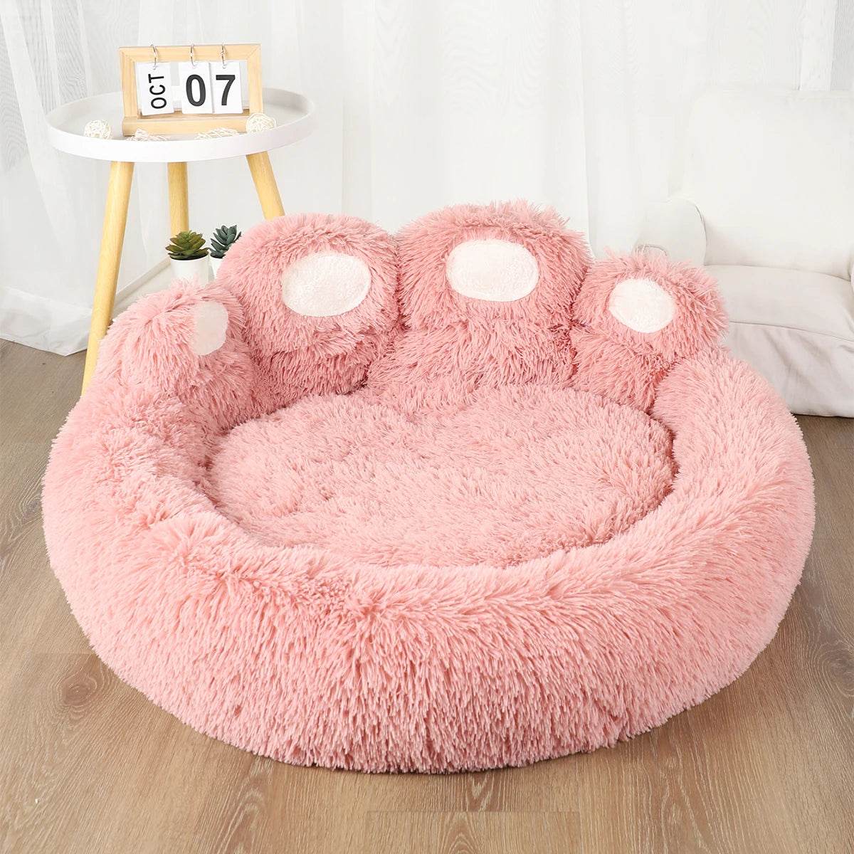 Big Paw Plush Pet Sofa Bed – Washable Dog & Cat Bed with Calming Raised Edges (Small to XL) - Image 9