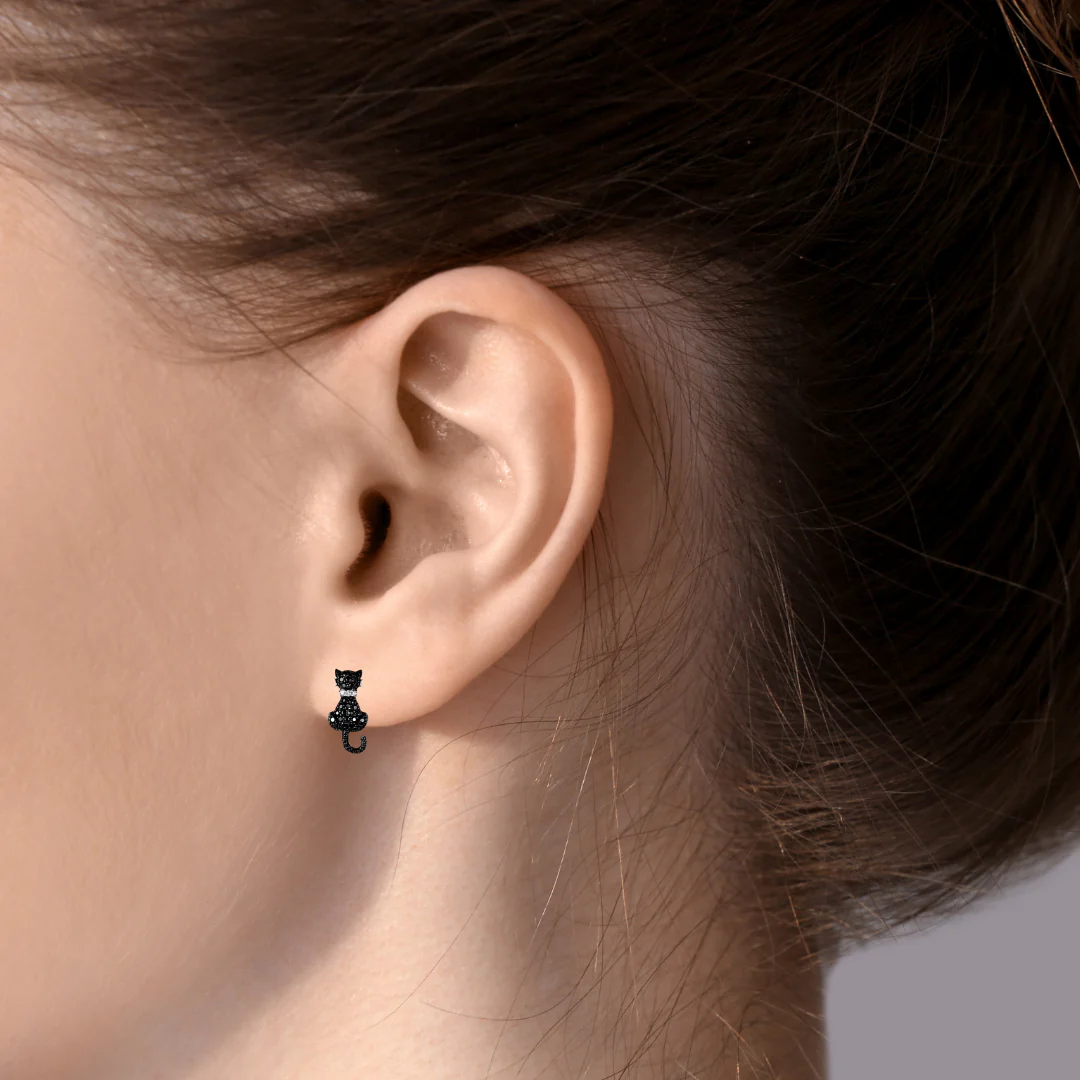 Black Cat Earrings - Image 3