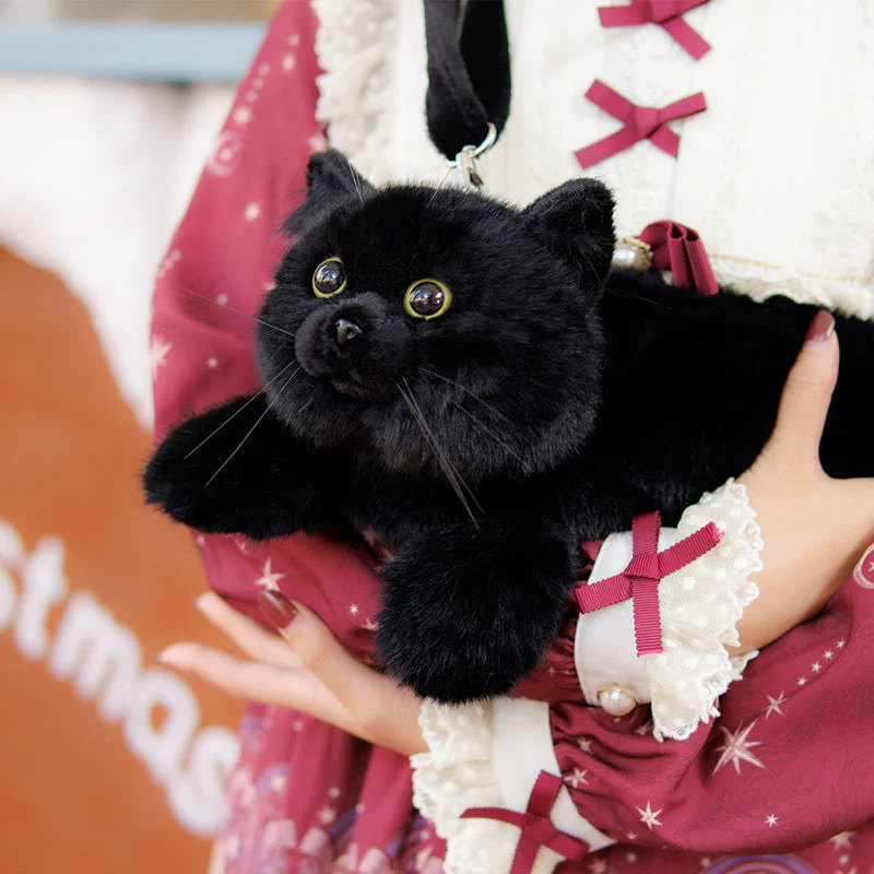 Black Cat Plush Purse – Kawaii Bag for Girls & Teens - Image 6