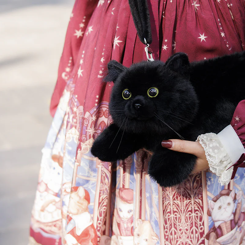 Black Cat Plush Purse – Kawaii Bag for Girls & Teens - Image 7
