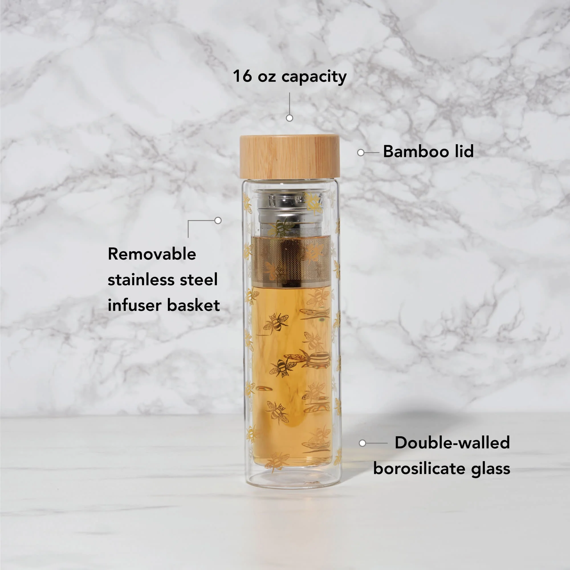 Blair Bee Glass Travel Infuser Mug - Image 5
