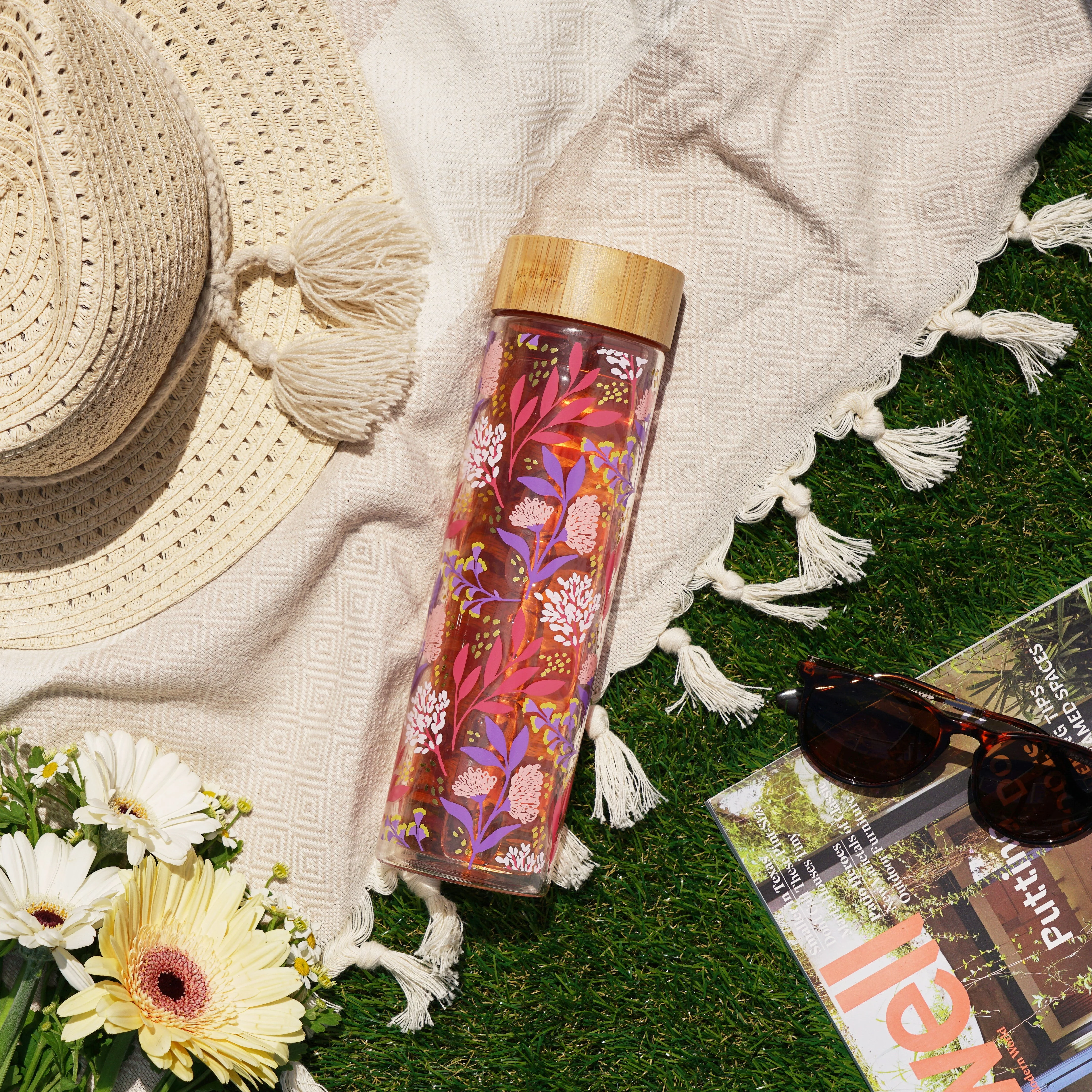 Blair: Botanical Bliss Glass Travel Infuser Mug - Image 2