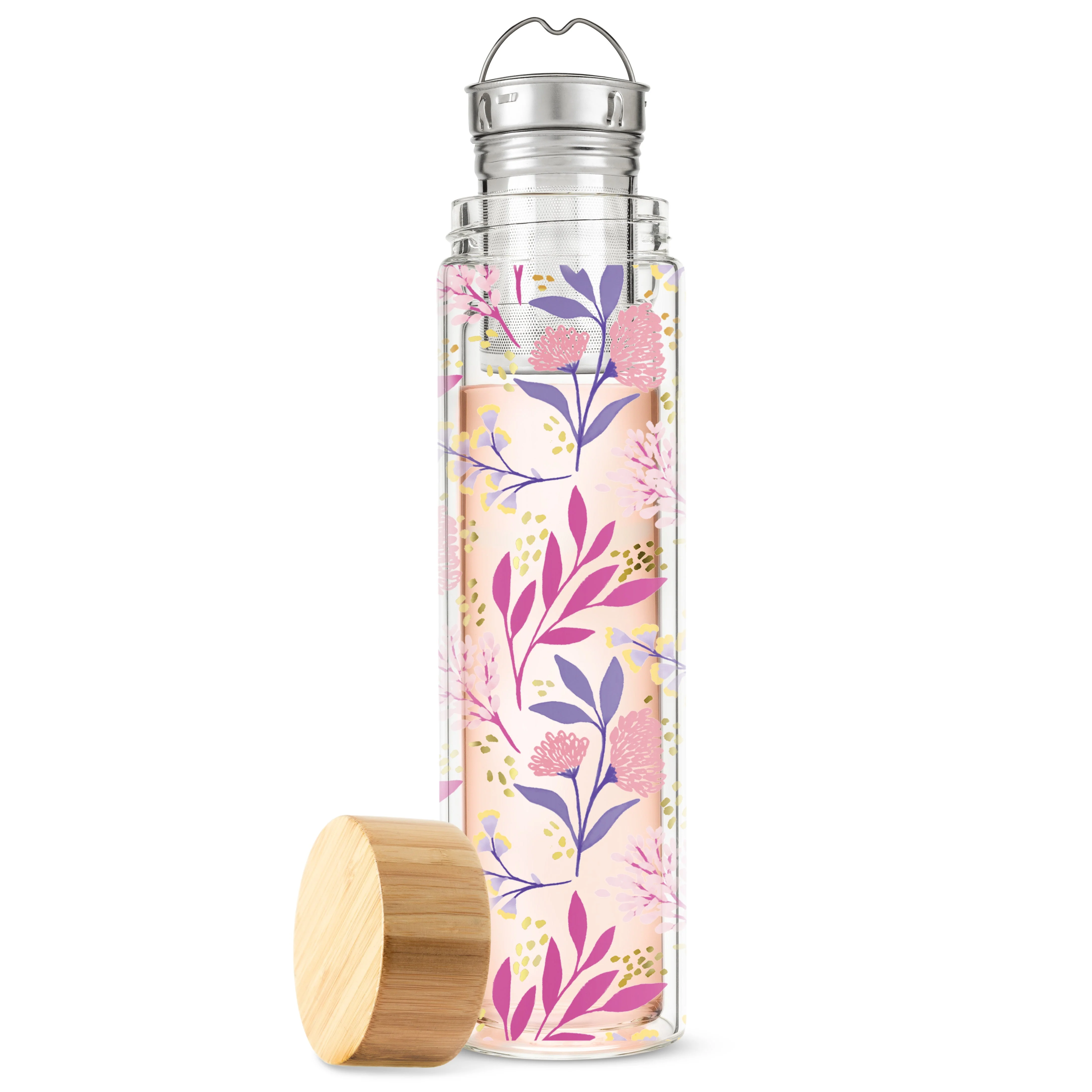 Blair: Botanical Bliss Glass Travel Infuser Mug - Image 3