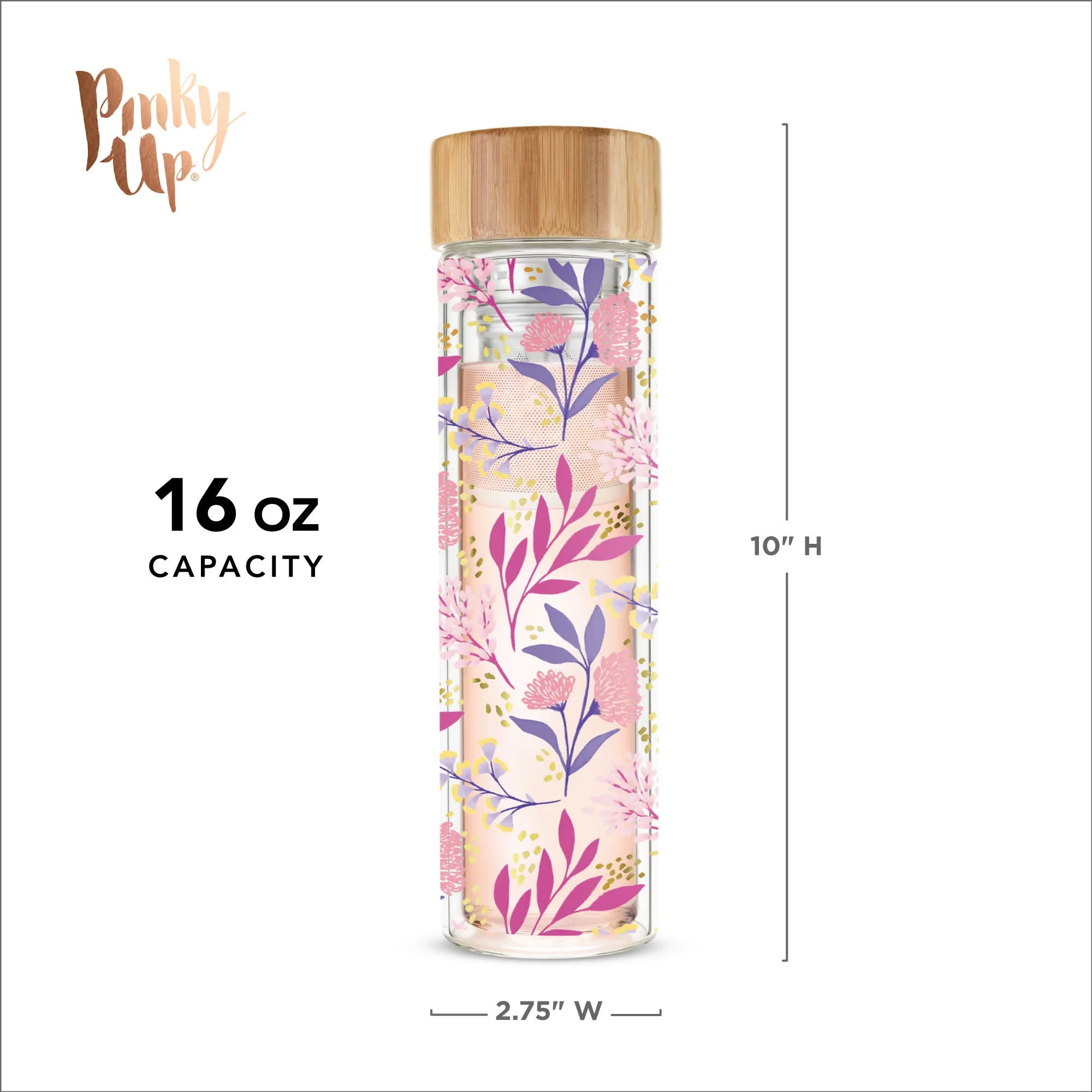 Blair: Botanical Bliss Glass Travel Infuser Mug - Image 6