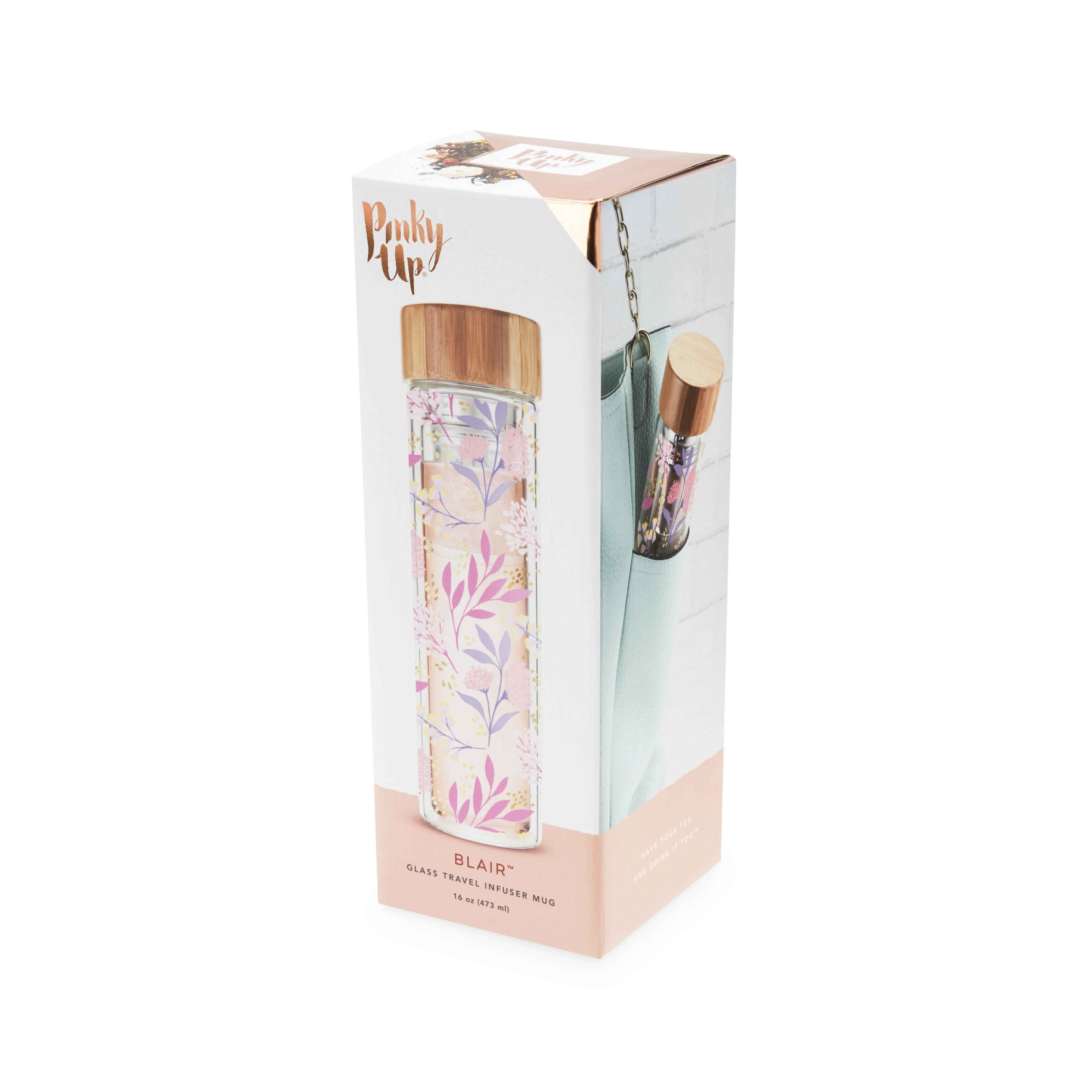 Blair: Botanical Bliss Glass Travel Infuser Mug - Image 8