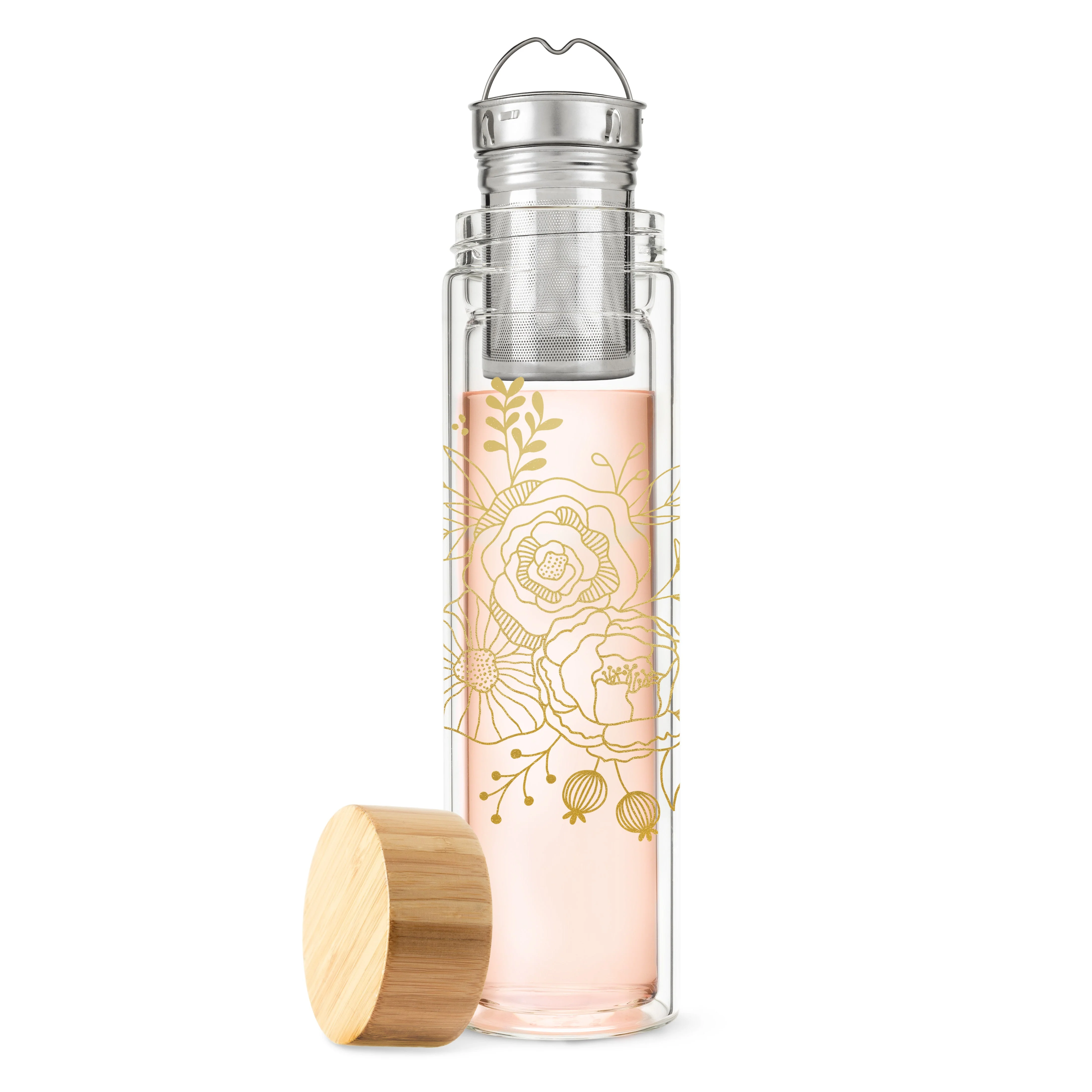 Blair: Bouquet Glass Travel Infuser Mug - Image 3