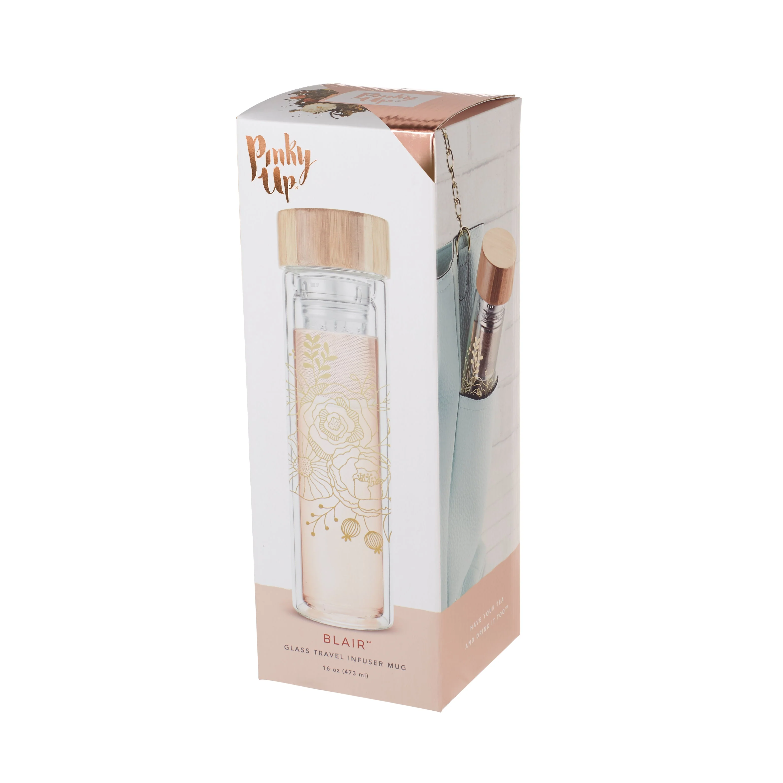 Blair: Bouquet Glass Travel Infuser Mug - Image 5