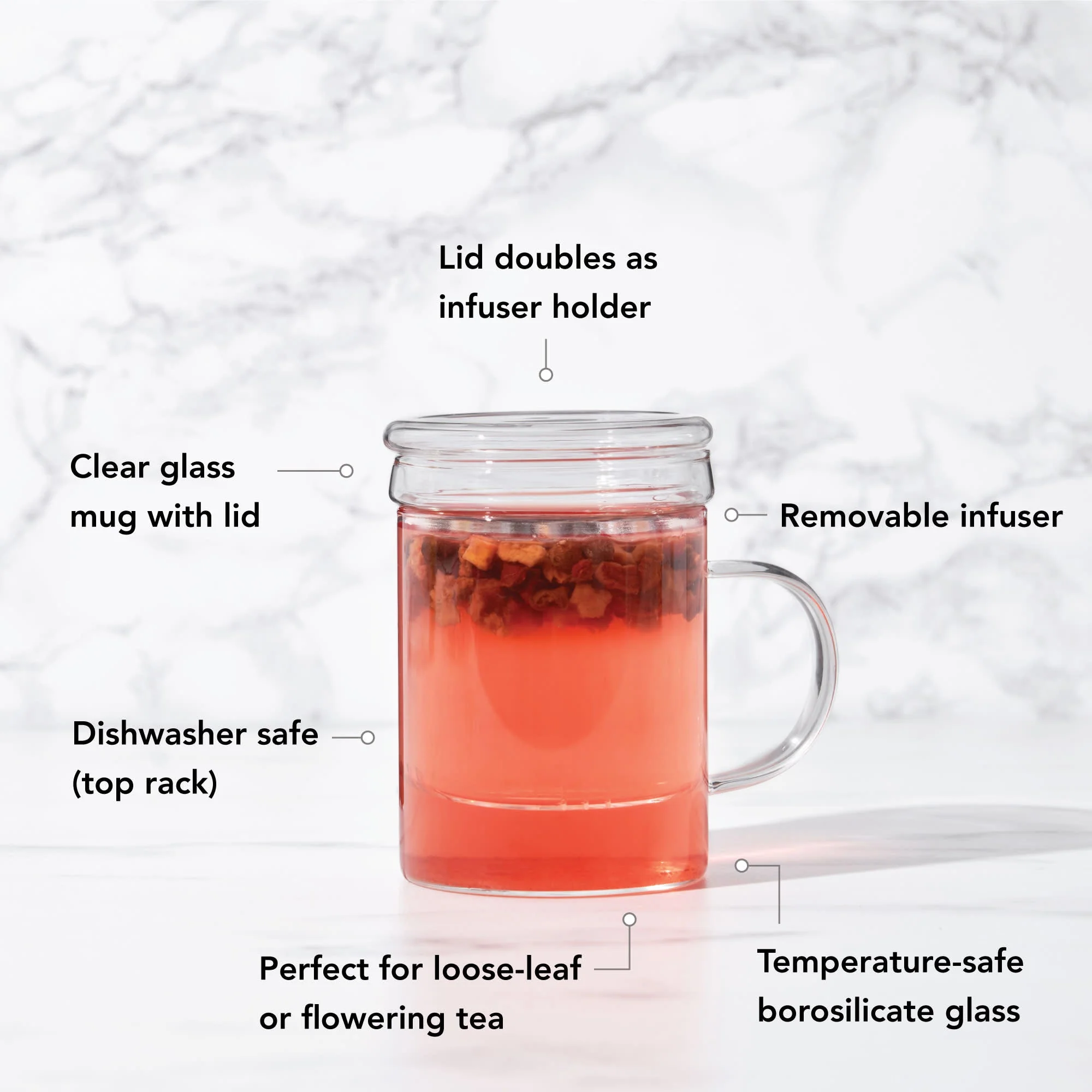 Blake Glass Tea Infuser Mug - Image 5
