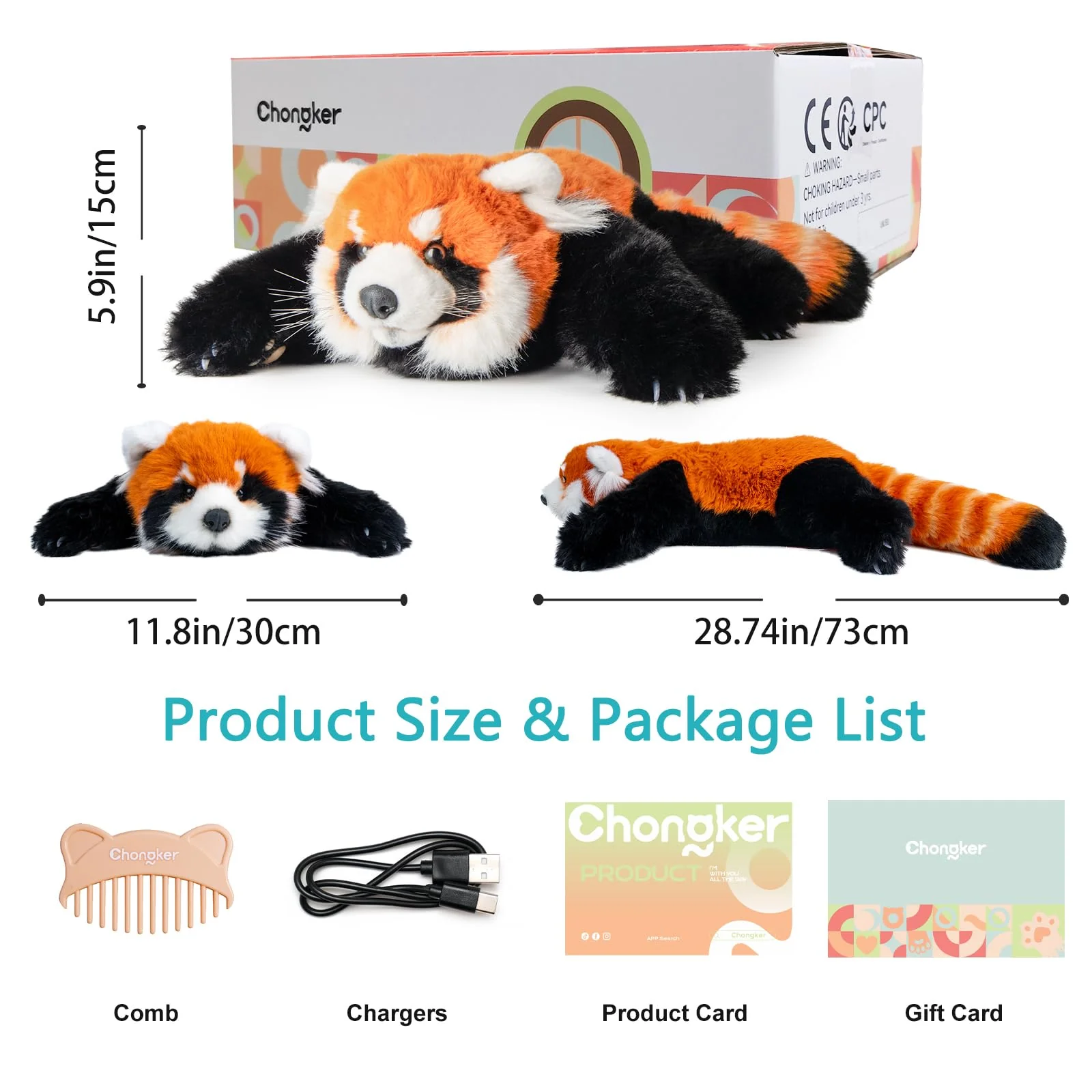 Breathing Red Panda Plush – Lifelike Calming Toy Gift - Image 14