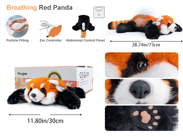 Breathing Red Panda Plush – Lifelike Calming Toy Gift - Image 5