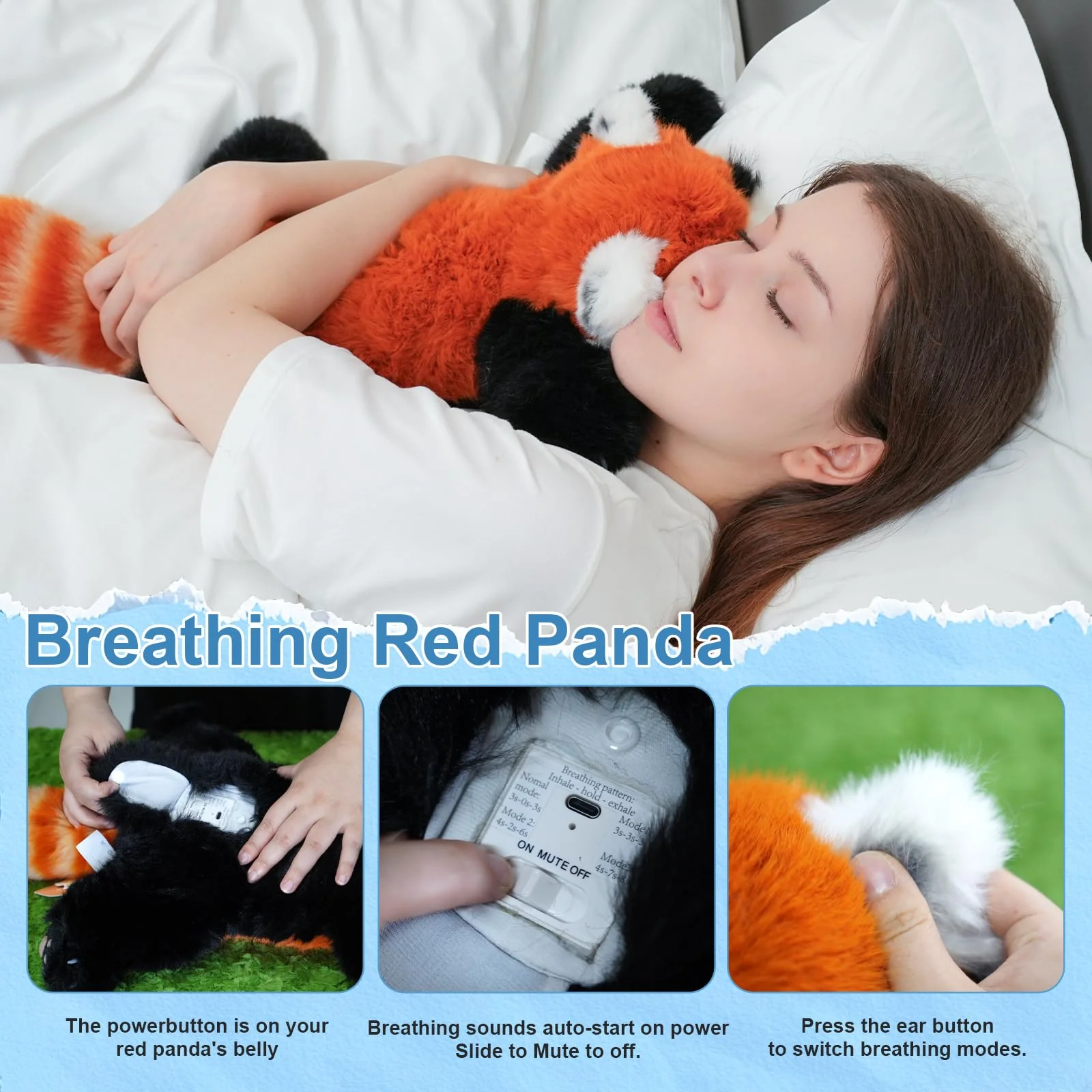Breathing Red Panda Plush – Lifelike Calming Toy Gift - Image 6