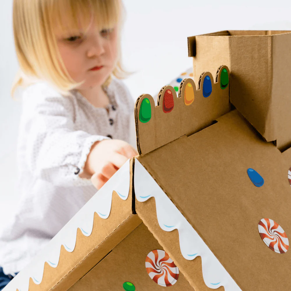 Cardboard Gingerbread Cat Playhouse Kit - Image 11