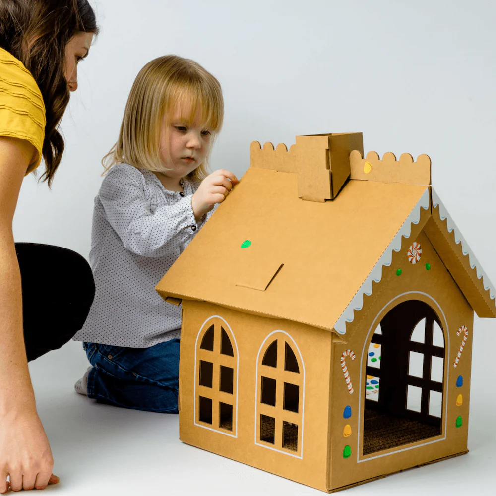 Cardboard Gingerbread Cat Playhouse Kit - Image 13