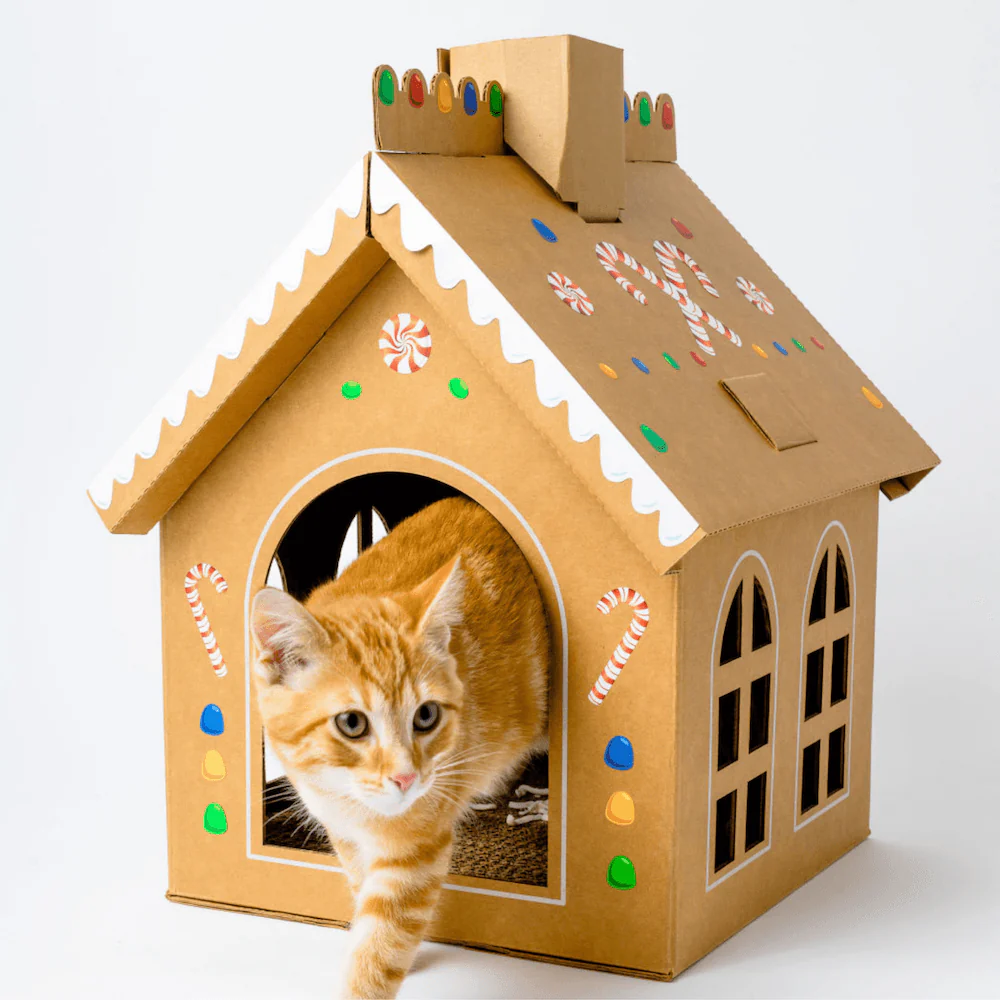 Cardboard Gingerbread Cat Playhouse Kit - Image 15