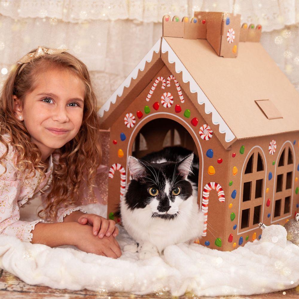 Cardboard Gingerbread Cat Playhouse Kit - Image 7