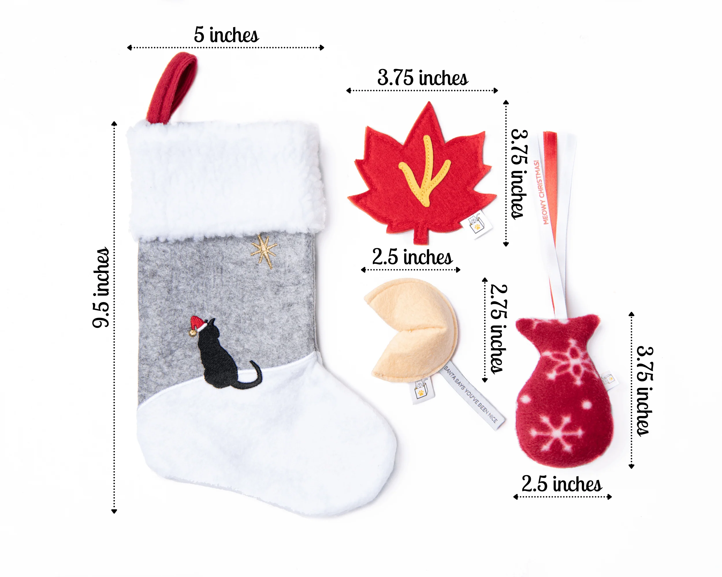 Cat Christmas Stocking with Toys - Image 3