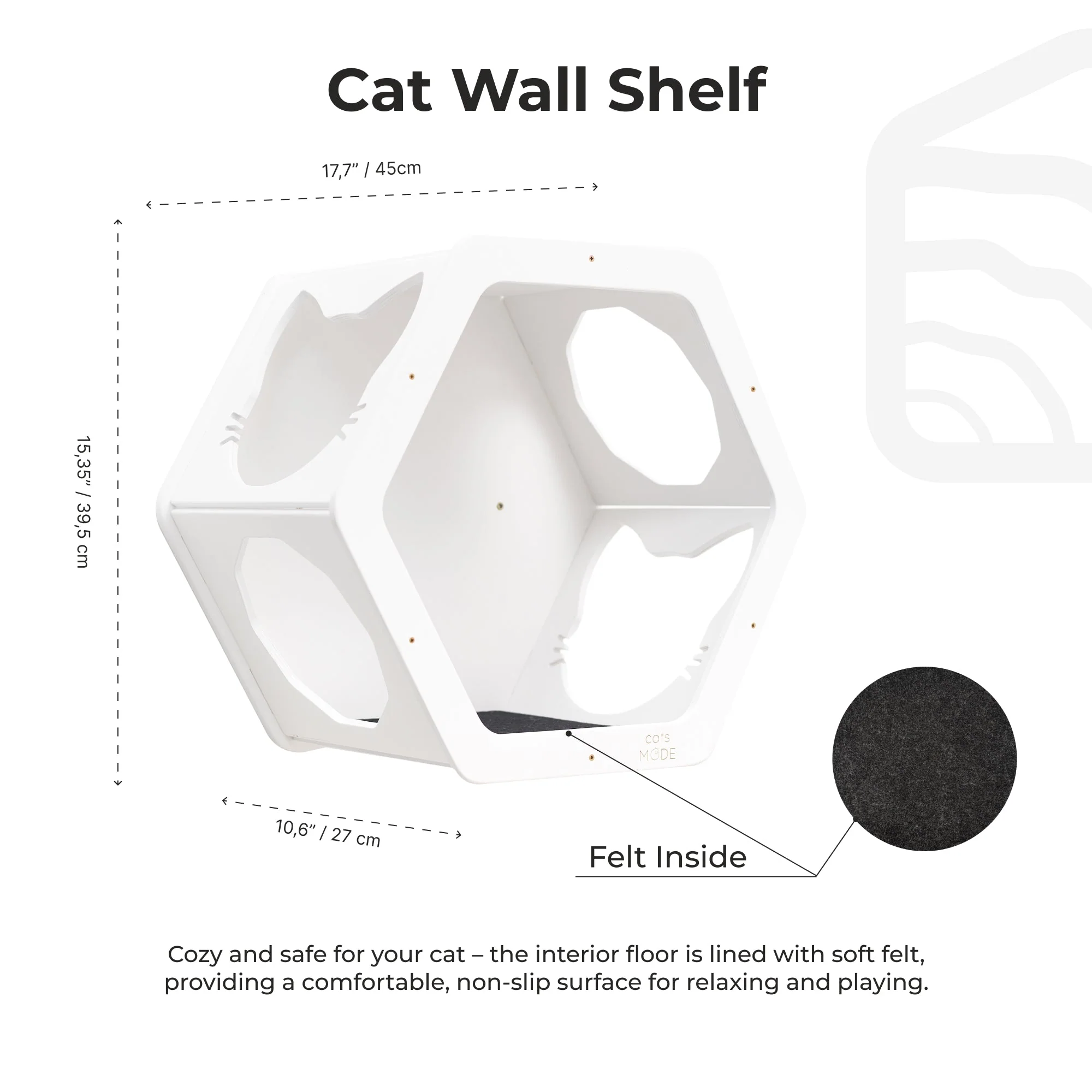 Cat Climbing Wall Shelves White - Image 5