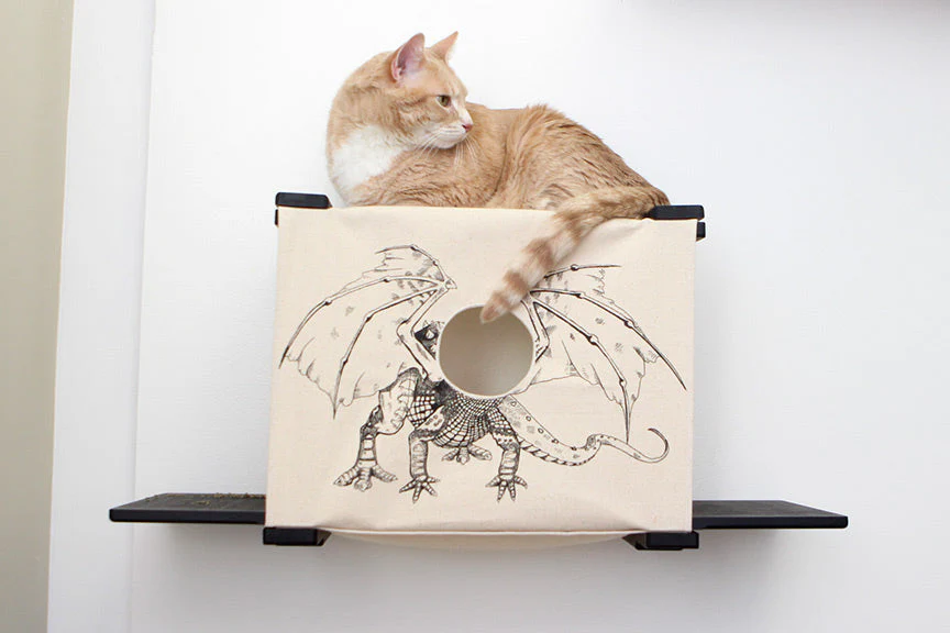 Cat Cubby for Wall - Covered Cat Bed - Image 12