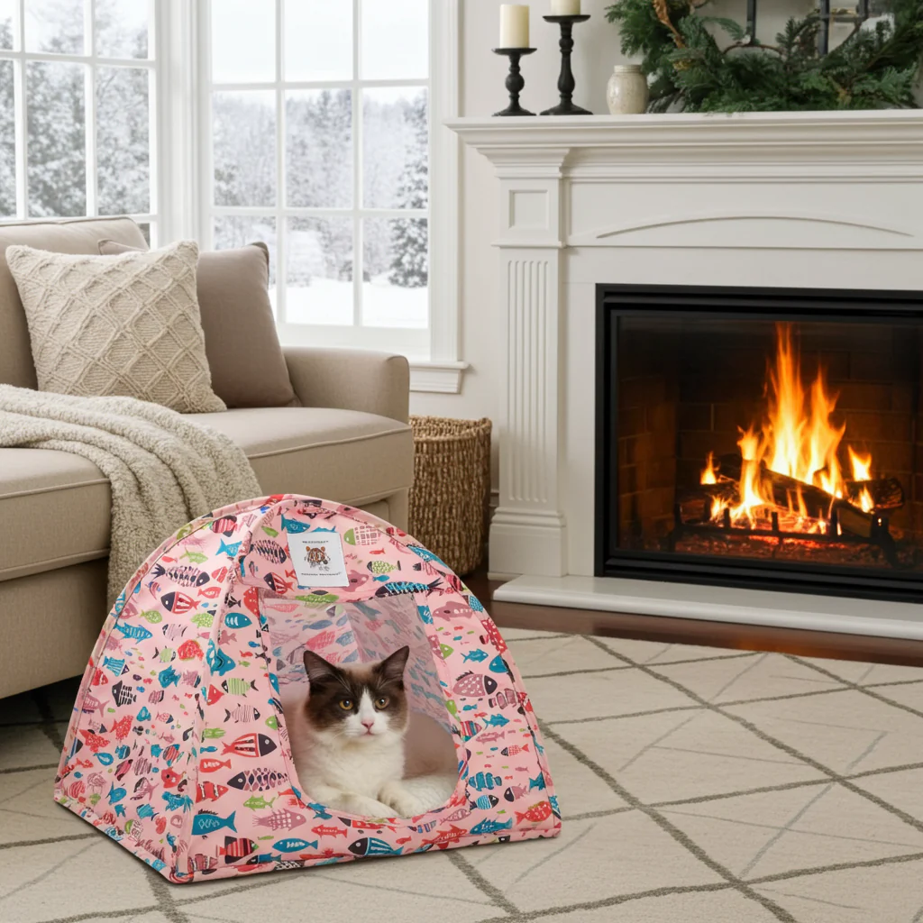 Cat Tent | Cotton Canvas Popup Pet Bed - Image 2