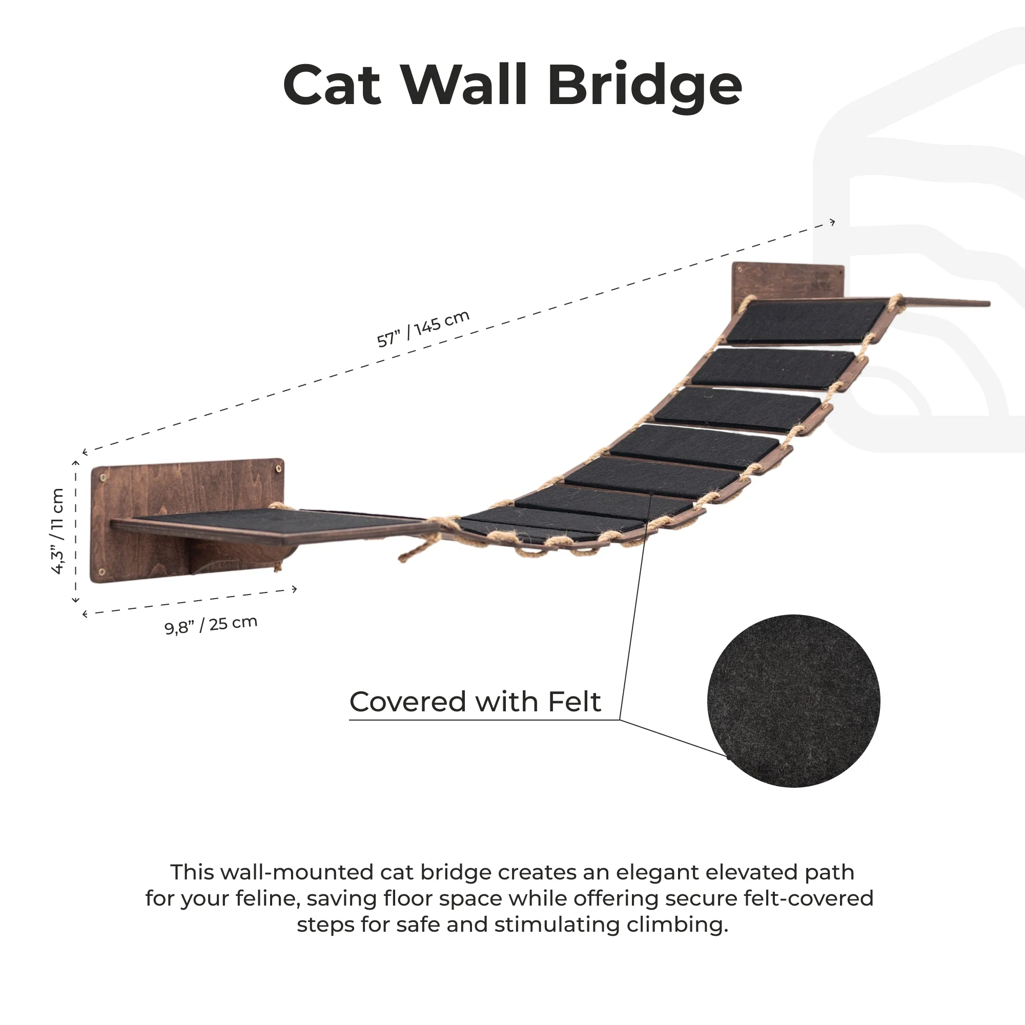 Cat Wood Bridge Dark Walnut - Image 5