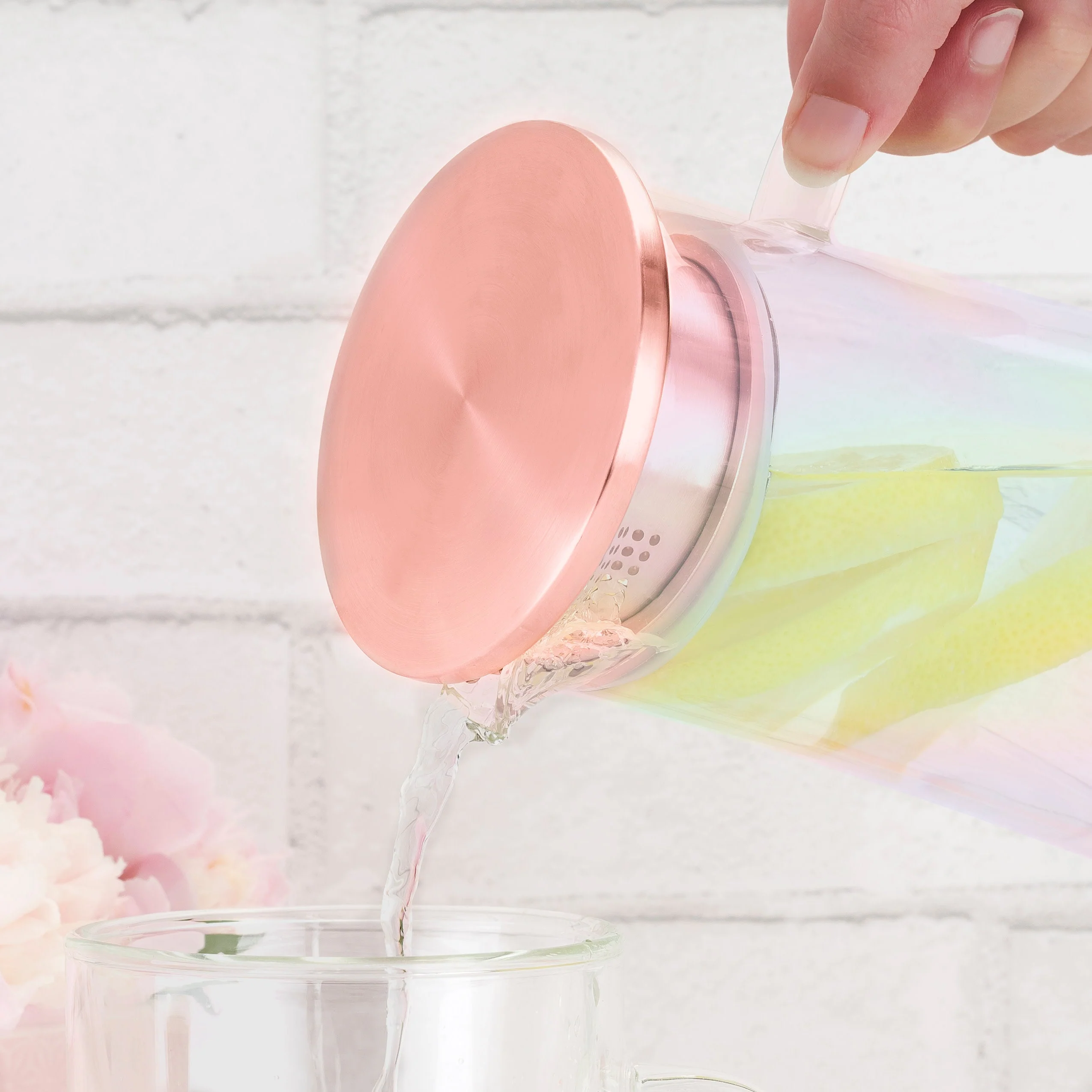 Charlie Iridescent Glass Iced Tea Carafe - Image 2